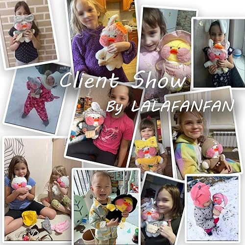 Miniatura 6 de LALAFANFAN Peluche de pato kawaii con gafas 567891011121314 años amarillo gris