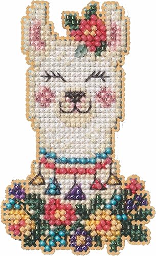 Mill Hill Little Llama MH182316 - Kit de adorno de punto de cruz con cuentas y cuentas para ramo de primavera 2023