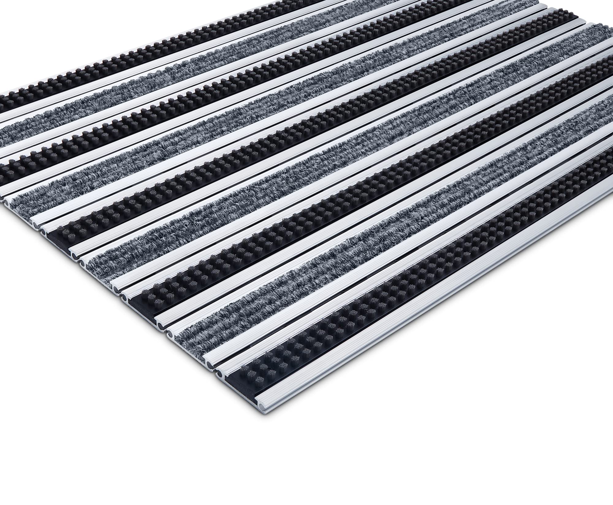 Wewnętrzna wycieraczka aluminiowa • Wkład antracytowo - szczotkowy • Wkład ryps - szczotka • Mata do butów • Wycieraczka pod drzwi (Ryps kokos/Szczotka szara, 120 x 80)