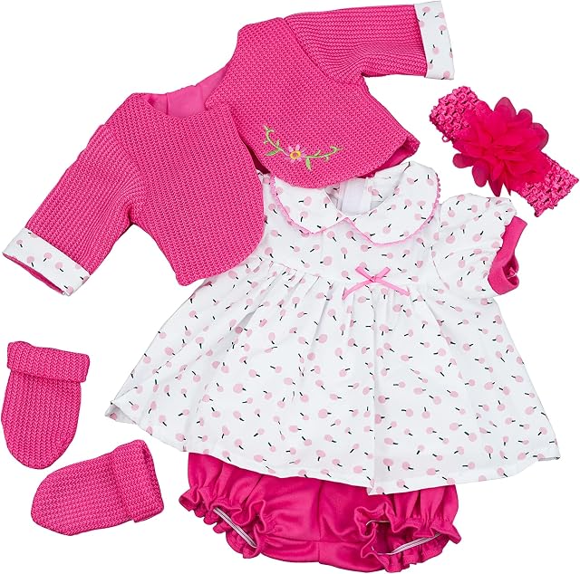 Bibi Doll - 20 Reborn Doll Clothes Suitable for 20 Baby Doll Boy Girl Dress Outfit Christmas Birthday Gift (Hot Pink Girl Outfit)