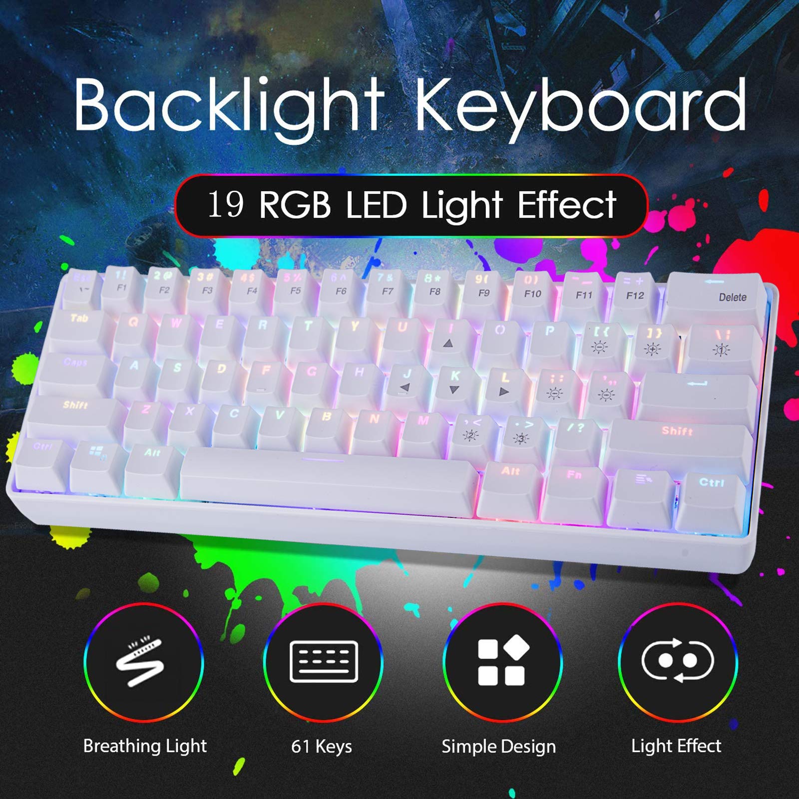 DGG YK600 RGB 60 Compact Mechanical Keyboard,Wired and Wireless Dual