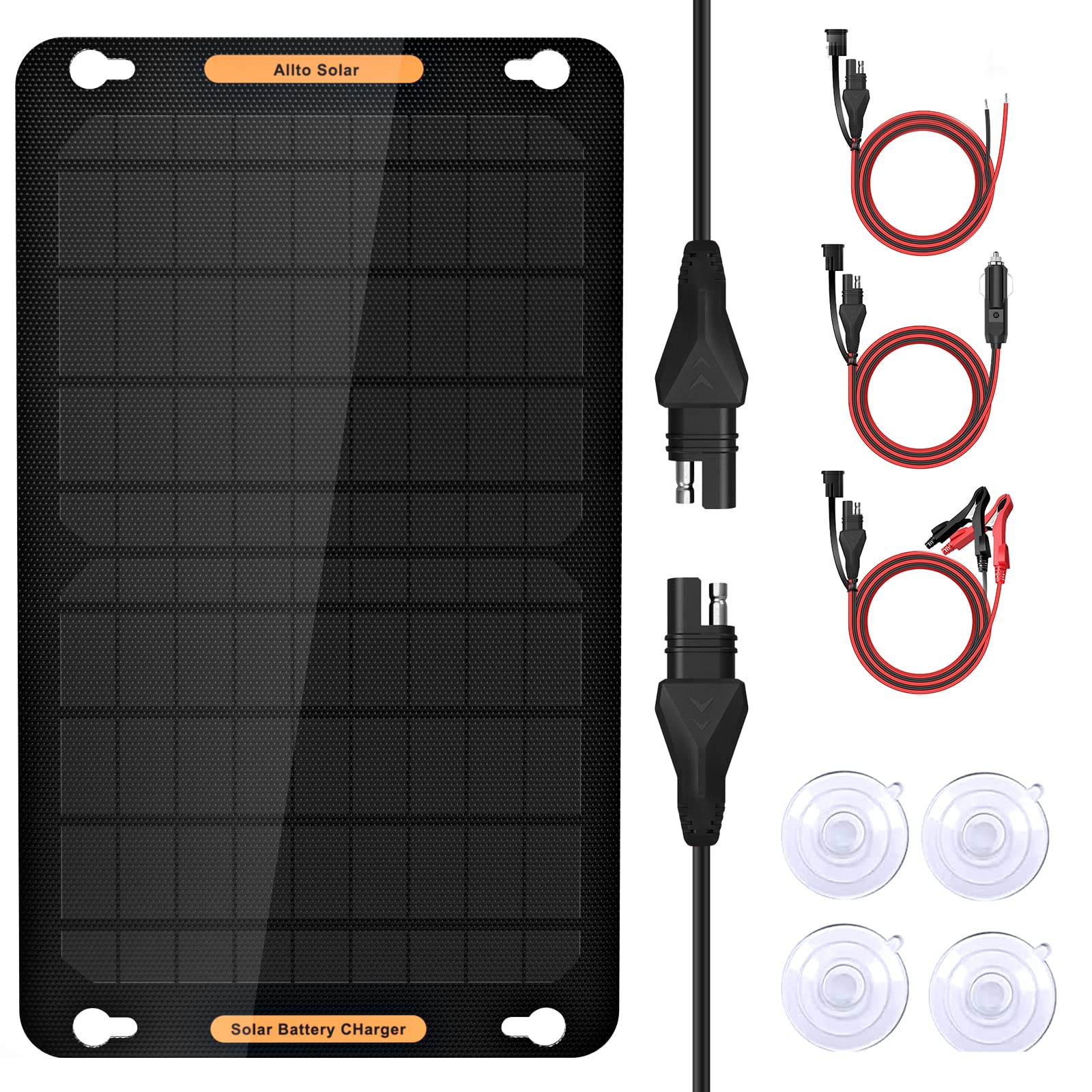 Buy Allto Solar 10W 12V Solar Trickle Charger & Maintainer, 10 Watt 12 Volt Solar Battery