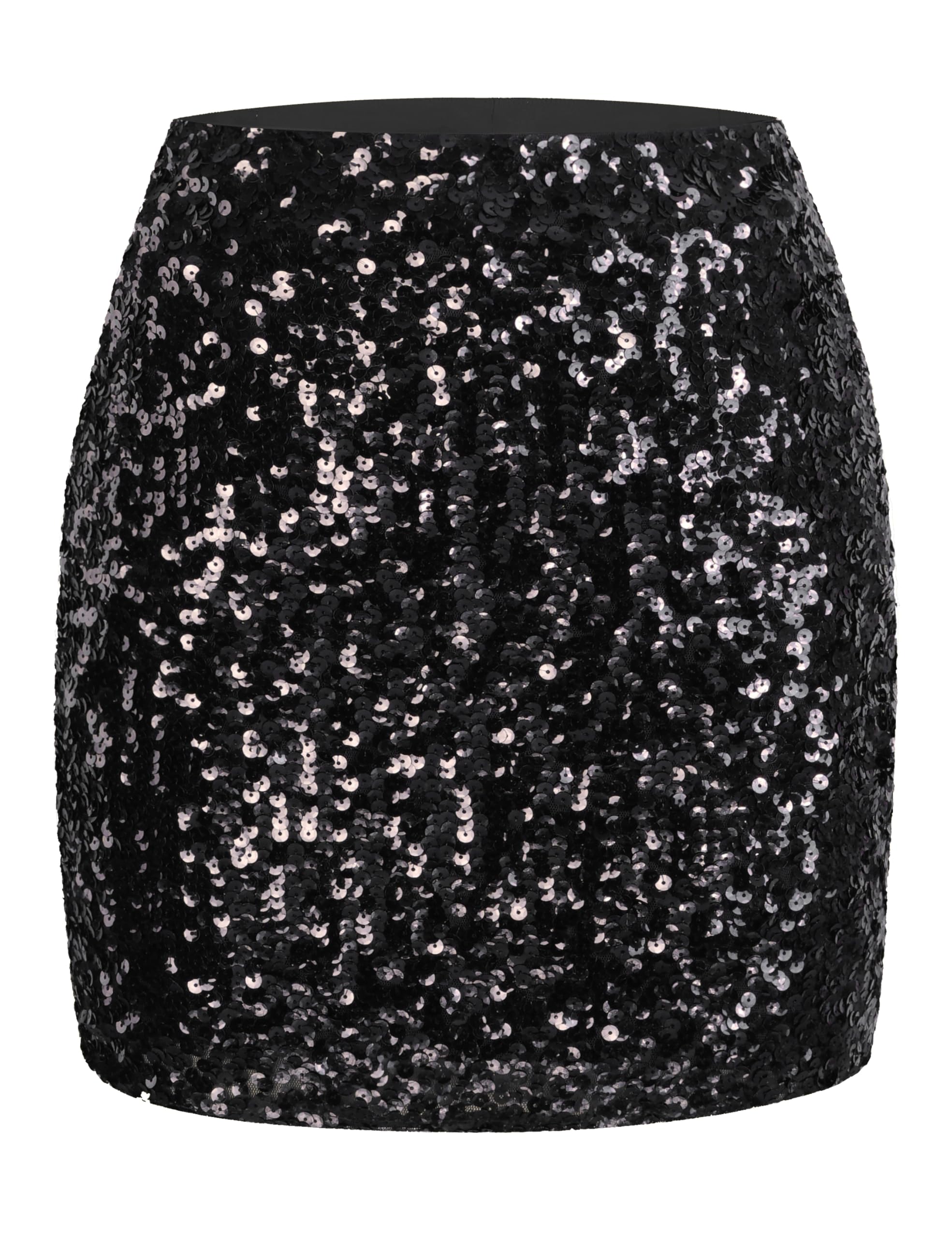 Women's Sequin Skirt Sparkle Stretchy Bodycon Mini Skirts Night Out Party