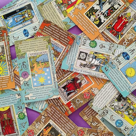 Tarot Cards for Beginners, Learning Tarot Deck, No Guide Book Needed, Tarot Cards with Meanings on Them (Espanol)