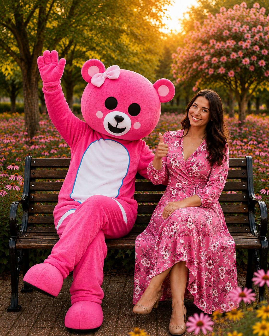 Pink Tie Teddy Bear Mascot Costume Perfect for Birthday Parties, School Events, & Stage Shows Adult Size 5.8 Feet XL-image-29