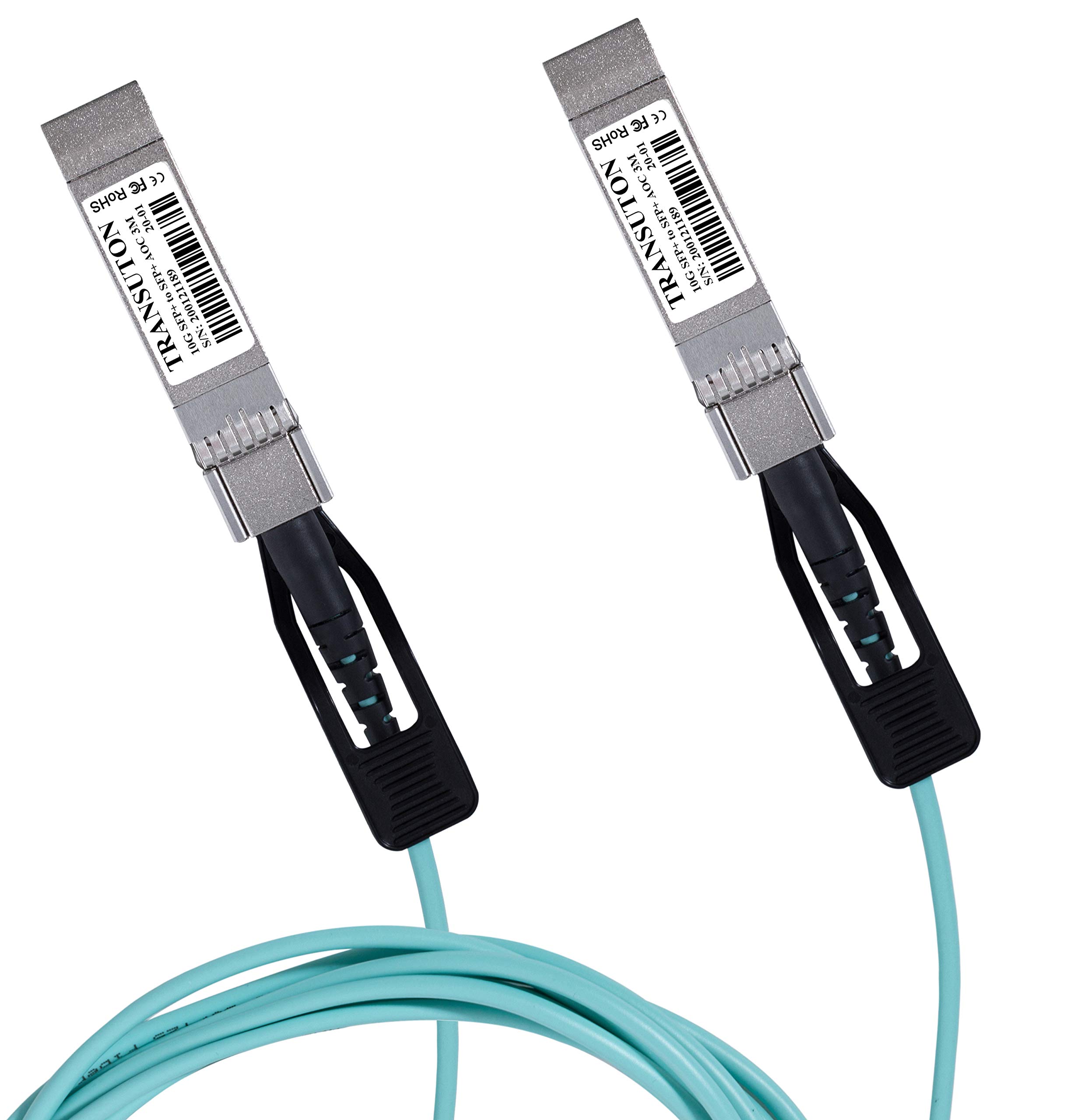Kabel 10G SFP+ AOC | 10 GBASE SFP+ do SFP+ aktywny światłowód 10 Gb/s SFP Plus/Mini GBIC/kabel modułu nadawczo-odbiorczego kompatybilny z Arista AOC-S-S-10G-15M 15 m