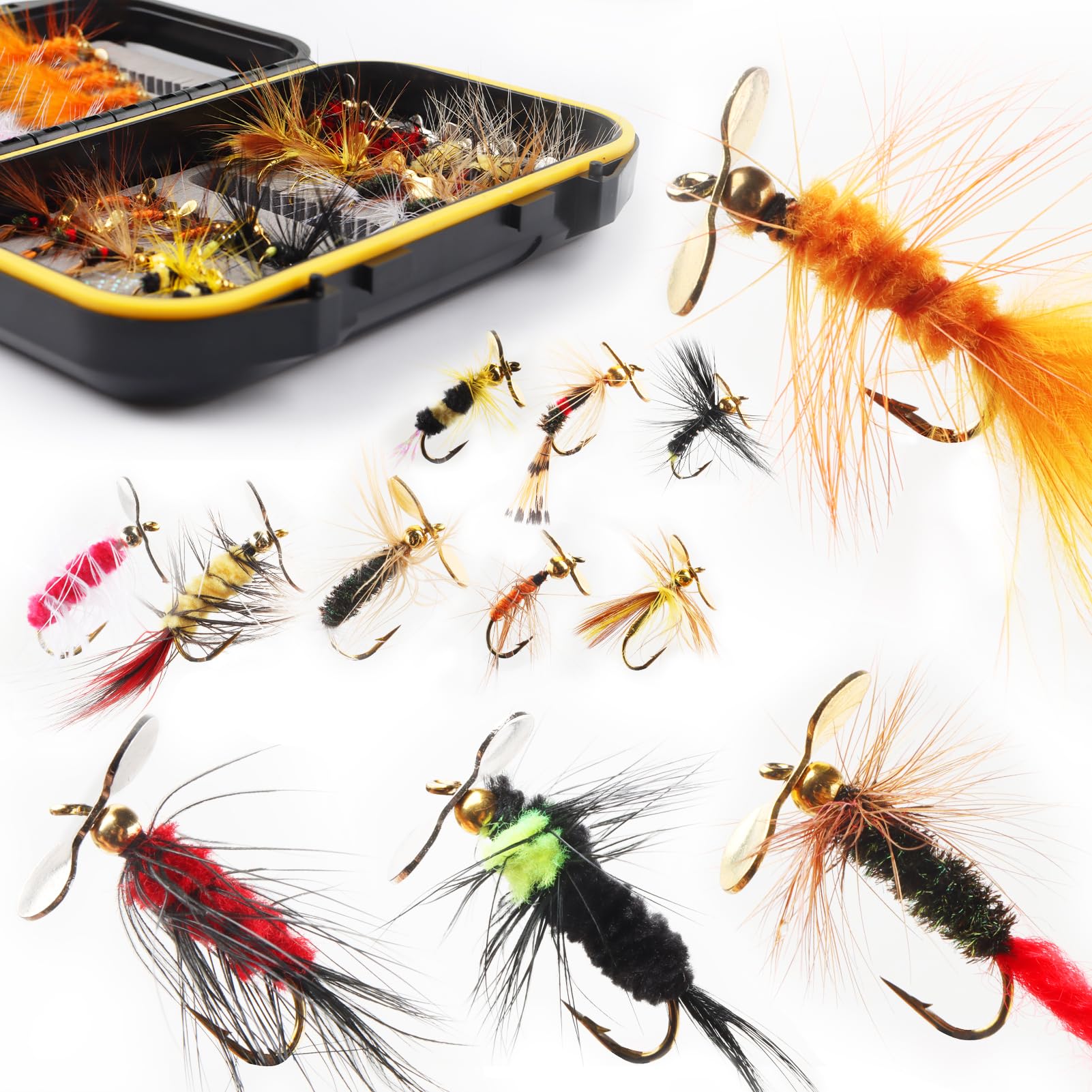 Amazon.co.jp: フライフィッシングフライ 詰め合わせキット 30