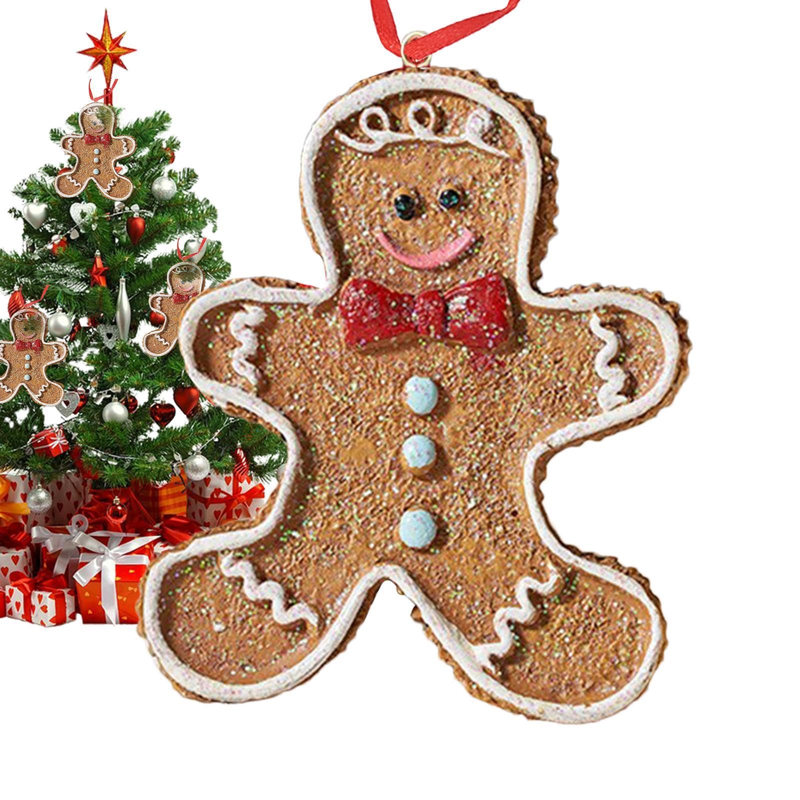 Adornos de hombre de jengibre, figuras de árbol de Navidad, adornos de árbol de resina, bonita decoración de Navidad, decoración de balcón de vacaciones, decoración de árbol de jengibre, decoración de