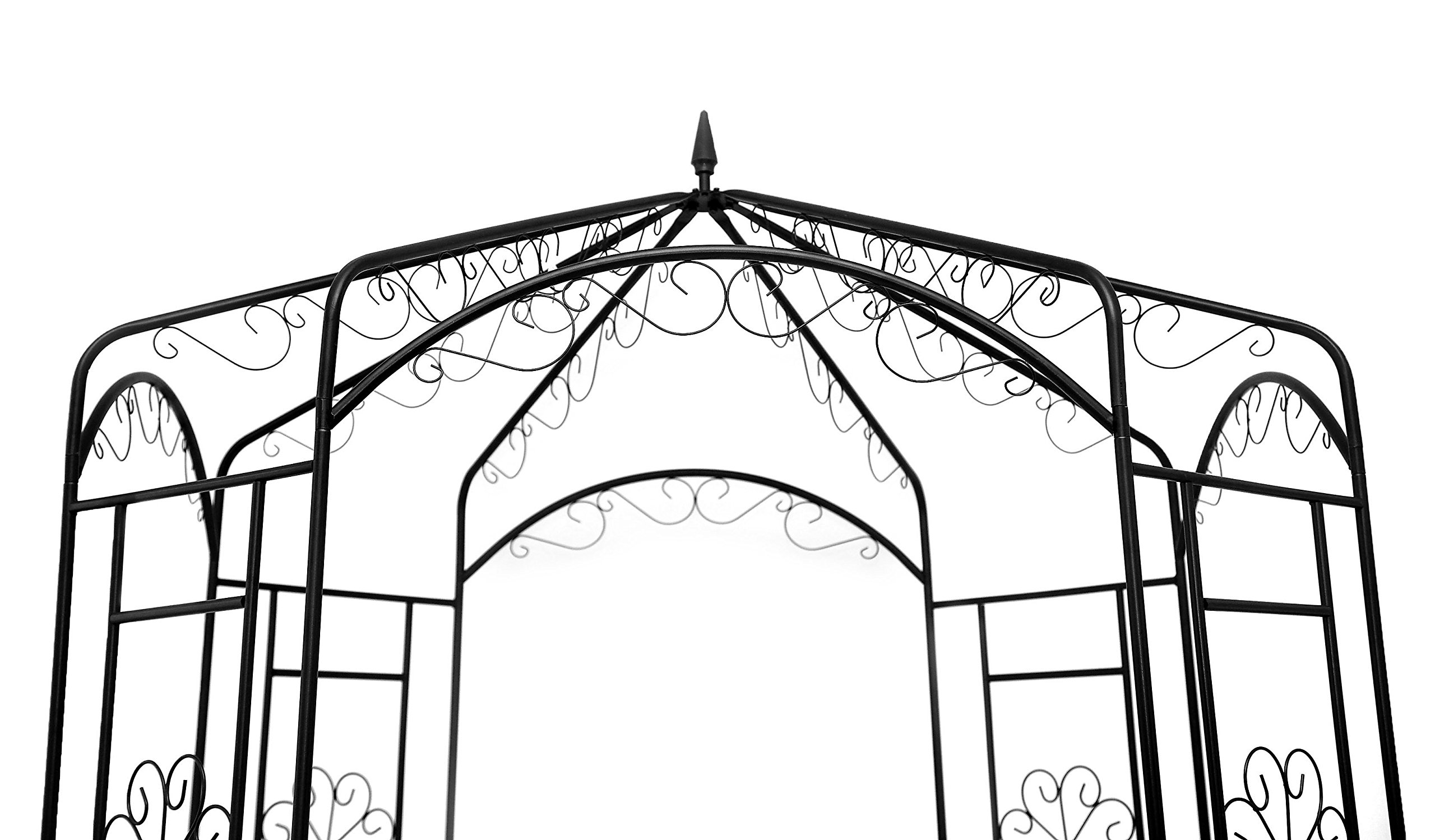 1. GO Steel Garden Arch, 8' High x 5'2" Wide, Garden Arbor for Various Climbing Plant, Outdoor Garden Lawn Backyard Gazebo