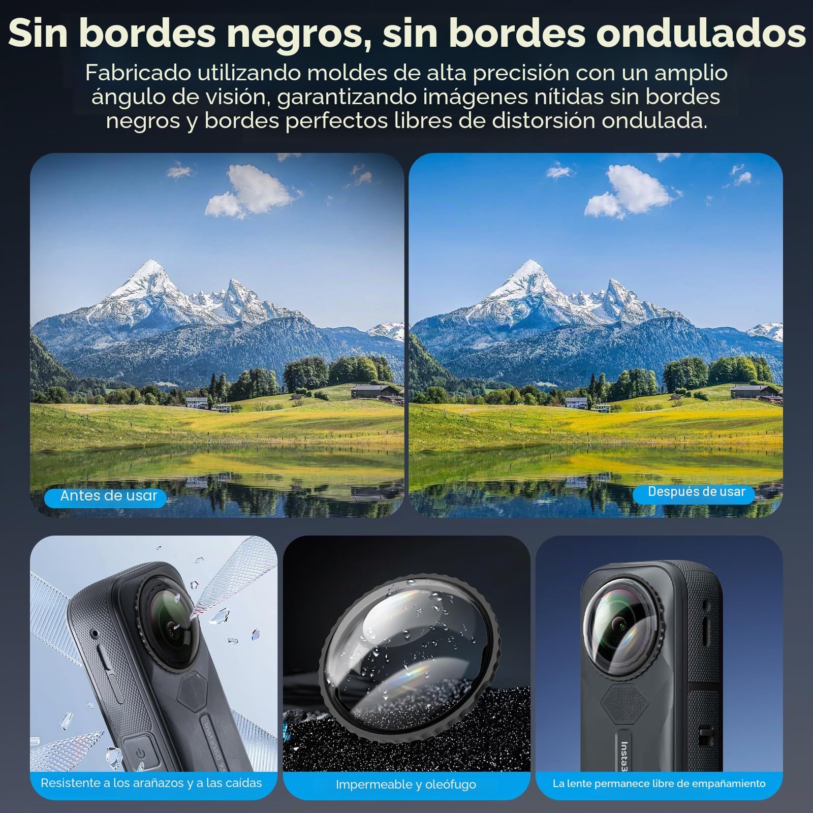 REYGEAK Filtro UV para insta360 X5, revestimiento multicapa de doble cara, marco de aluminio multicapa, protección de lente estándar HD (UV)
