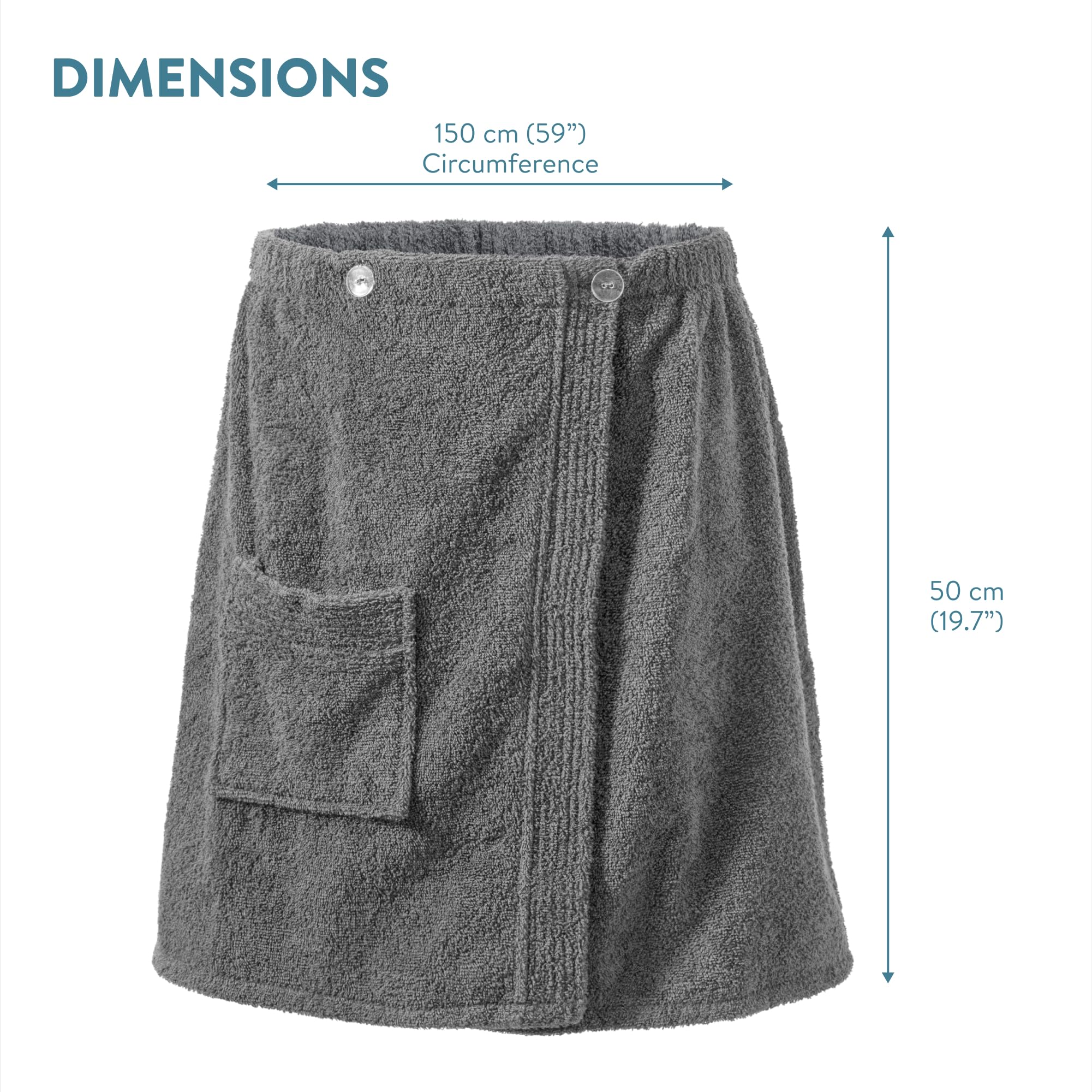 JEMIDI Męski kilt do sauny, frotte, rozmiar M-XXL, antracyt, 100% bawełna, kilt do sauny, sarong, ręcznik do sauny (męski, antracytowy, bez haftu)