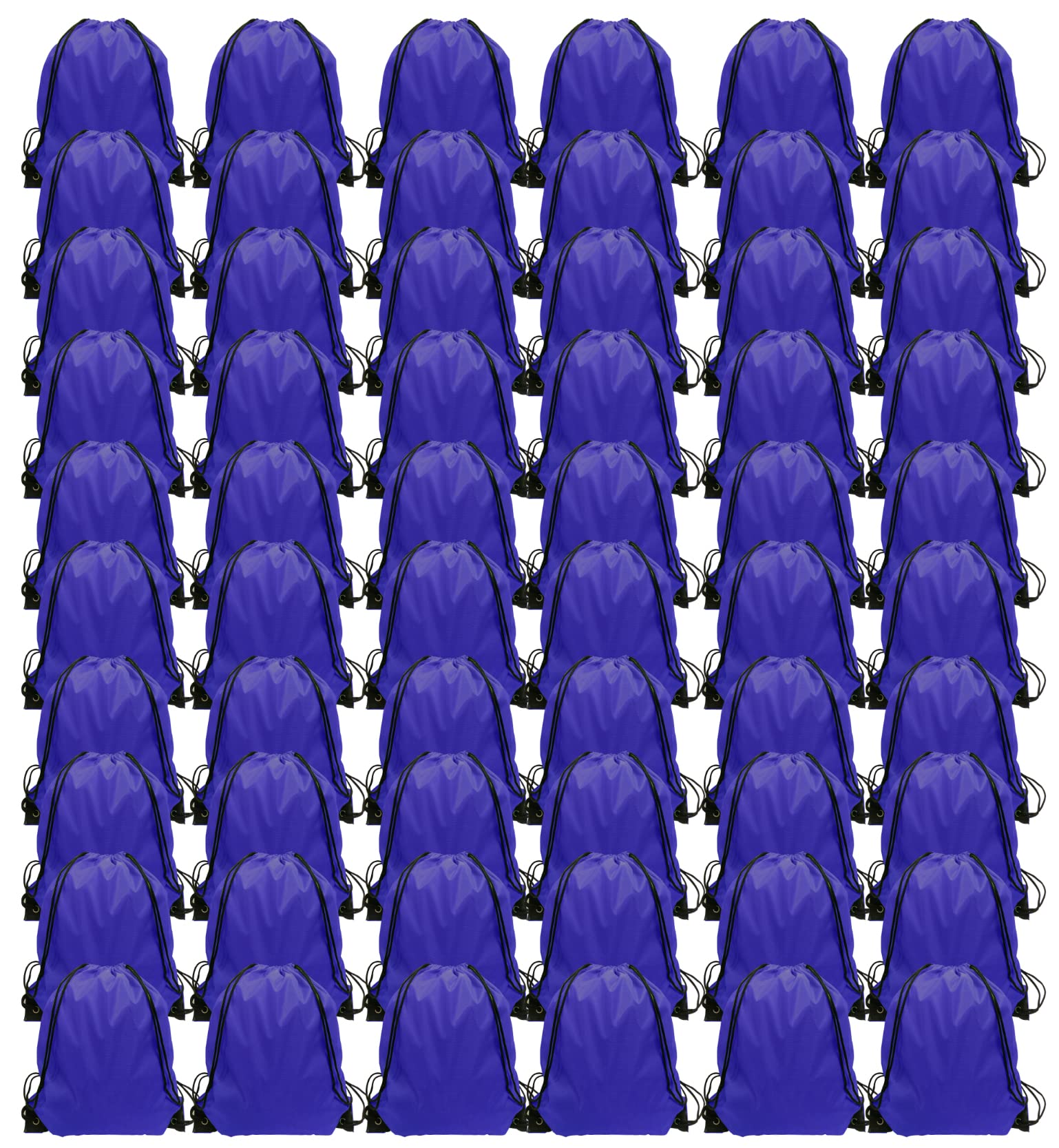 GoodtoU Drawstring Bags Bulk, 60 Pcs Draw String Bags Cinch Bag Drawstring Gym Bag Sackpack Backpack for Women Men, Blue