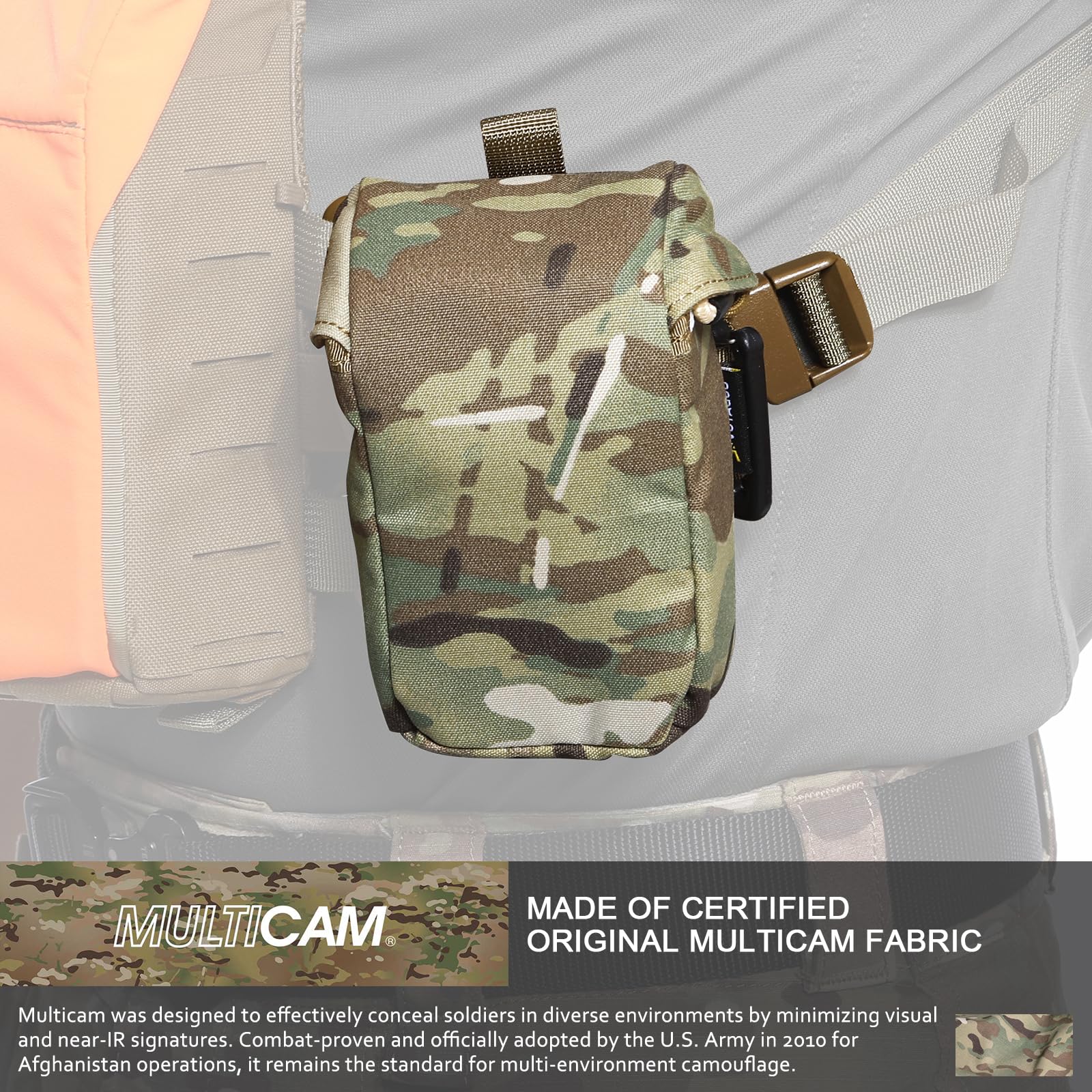 VOTAGOO GEAR Entfernungsmesser-Tasche mit Schutzpolsterung und Schnellverschluss-Schnalle, MOLLE-kompatibel für Ferngläser, taktische Jagdtasche, Zubehör (Multicam)