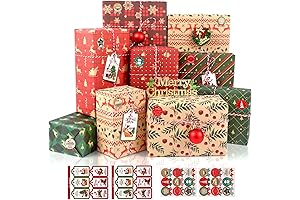 Celebrate in Style with Our Christmas Paper and Kraft Gift Wrapping Paper Set!