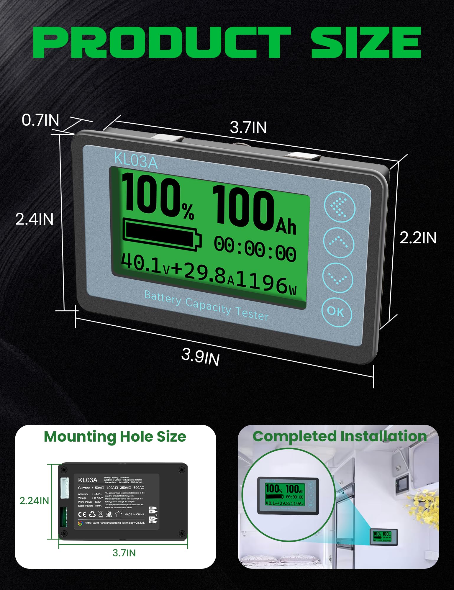 Voltmeter Withe Battery Snapklik.com : WILLGOON 100A Battery Monitor Voltmeter Ammeter, High ...