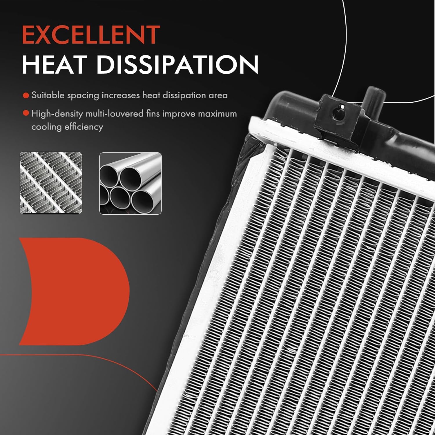 A-Premium Engine Coolant Radiator with Transmission Oil Cooler - Compatible with Toyota Camry 1997 1998 1999 2000 2001, Solara 1999 2000 2001 - L4 2.2L - Automatic Transmission