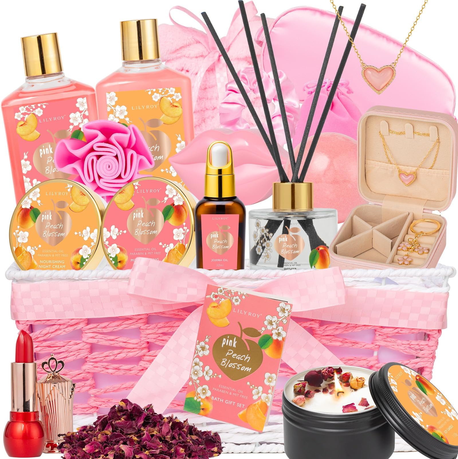 Gifts for Women, Mothers Day Gift Basket for Mom - 23Piece Bath and Body Gift Baskets Set, Spa Gift Baskets for Women, Gift Sets | Gift for Birthday, Christmas, Holiday, Anniversary, Valentines Day