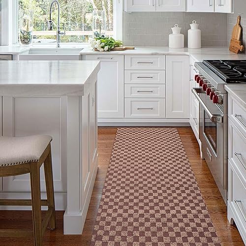 Aminana Alfombra de pasillo de 2 x 6 pies para interiores y exteriores alfombras de área con respaldo de goma antideslizante para pasillo cocina
