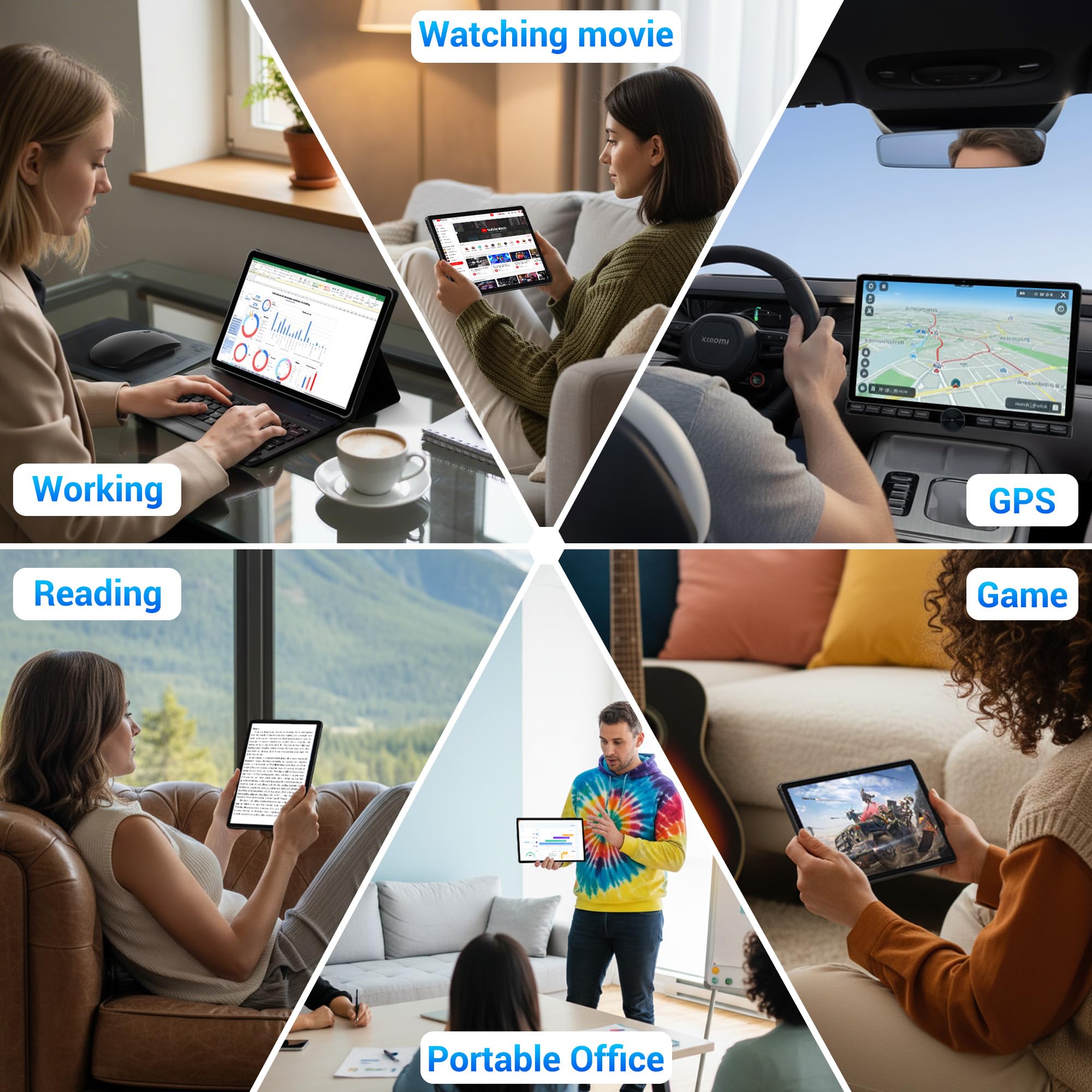 Tablet de 10 Pulgadas con Teclado y ratón, 36 GB de RAM + 128 GB de ROM + 2TB Ampliable, Octa-Core, 5G/2.4 GHz WiFi, Widevine L1, Android 15, Carcasa metálica, tabletas con bolígrafo/Funda
