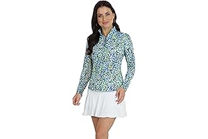 ibkul Long Sleeve Golf Shirts for Women Sun Protective UPF 50+ Icefil...
