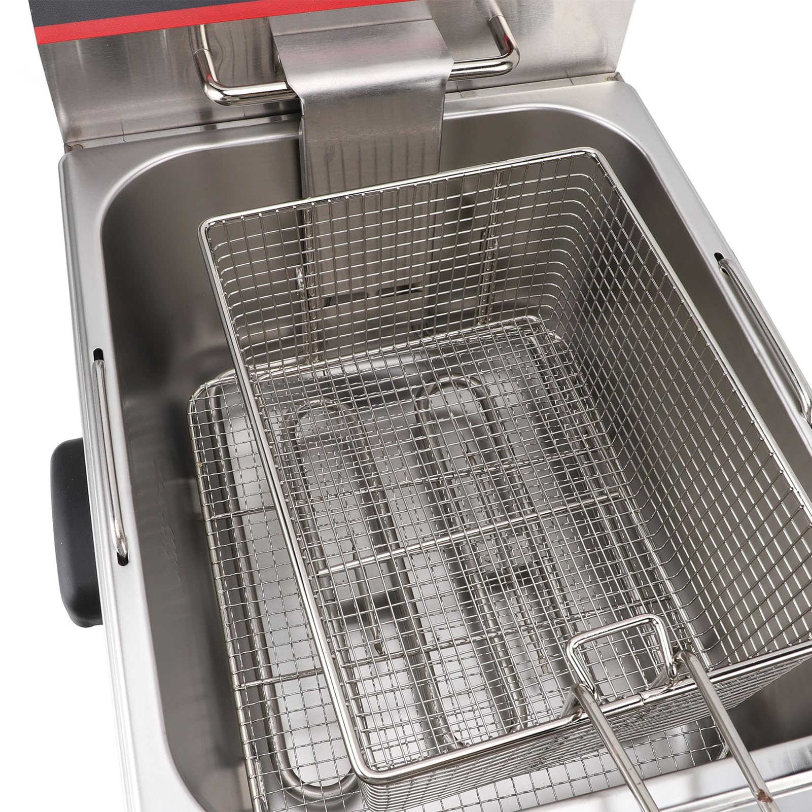 Fdit Freidora Eléctrica 3000W 6L, Aleación de Aluminio con Limitador de Temperatura y Apagado Automático para Cocina de Restaurante y Hogar (Enchufe europeo 220V)