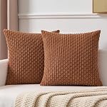 Kevin Textile Spring Lumbar Decorative Throw Pillow Covers 12x20 2 Packs Inch for Living Room Couch Bed Sofa Soft Striped Corduroy Rectangle Cushion Case 30x50 cm Farmhouse Boho Home Decor Sage Green