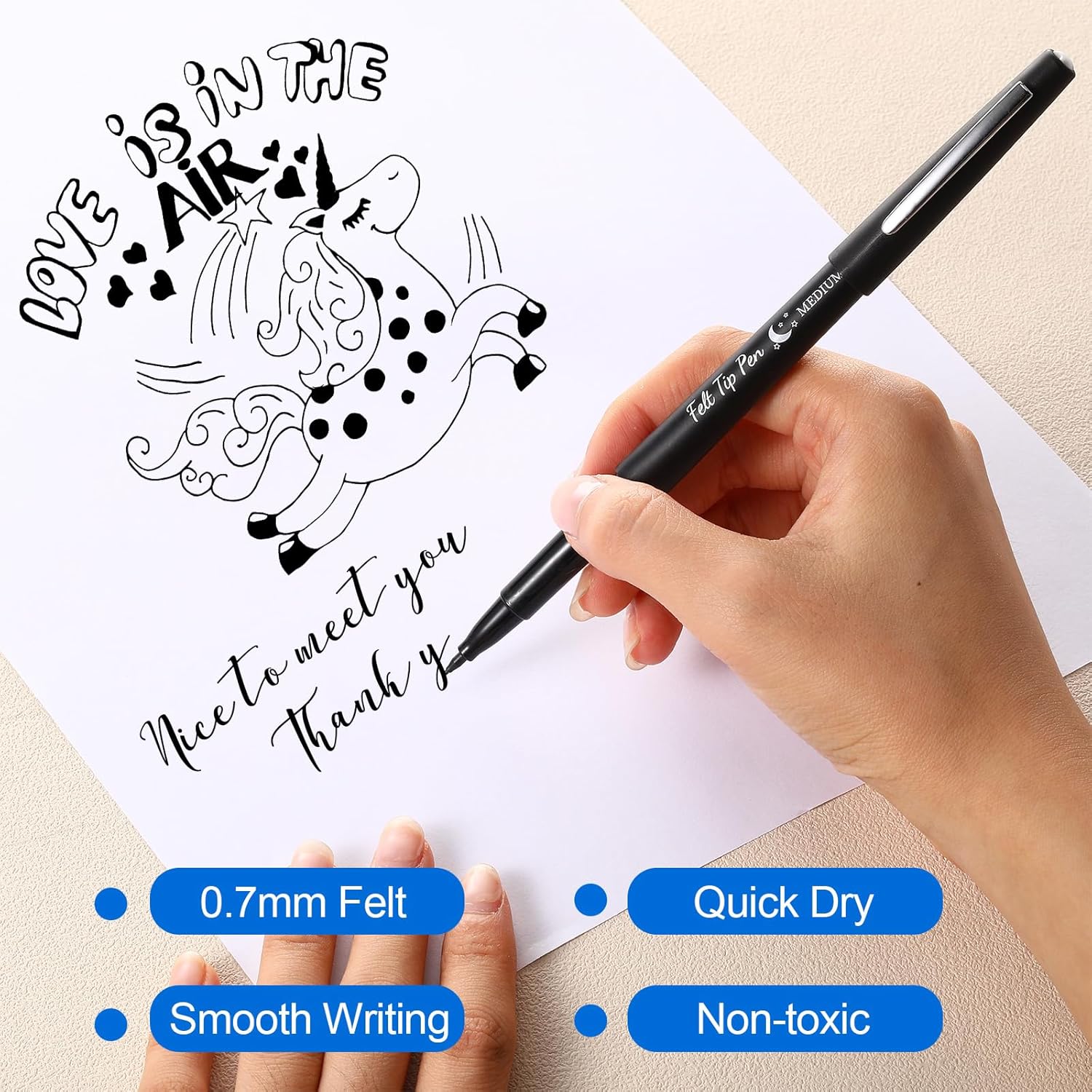 20 Pcs Felt Tip Pens 0.7mm Colored Felt Pens Marker Medium Point Journal Planner for Journaling Writing Note Taking Art Office Supplies - Image 4