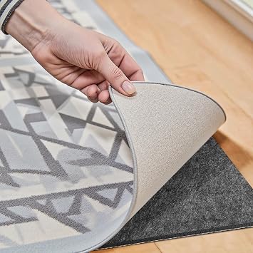 8x10 Ft Area Non Slip Rug Pad,1/8Thick Dual Surface Felt and Rubber Backing Carpet Pads, Non-Slip Rug Pads for All Floors, Hardwood Floors Protection,Keeps Carpets in Place Soft and Safe2.4x3m