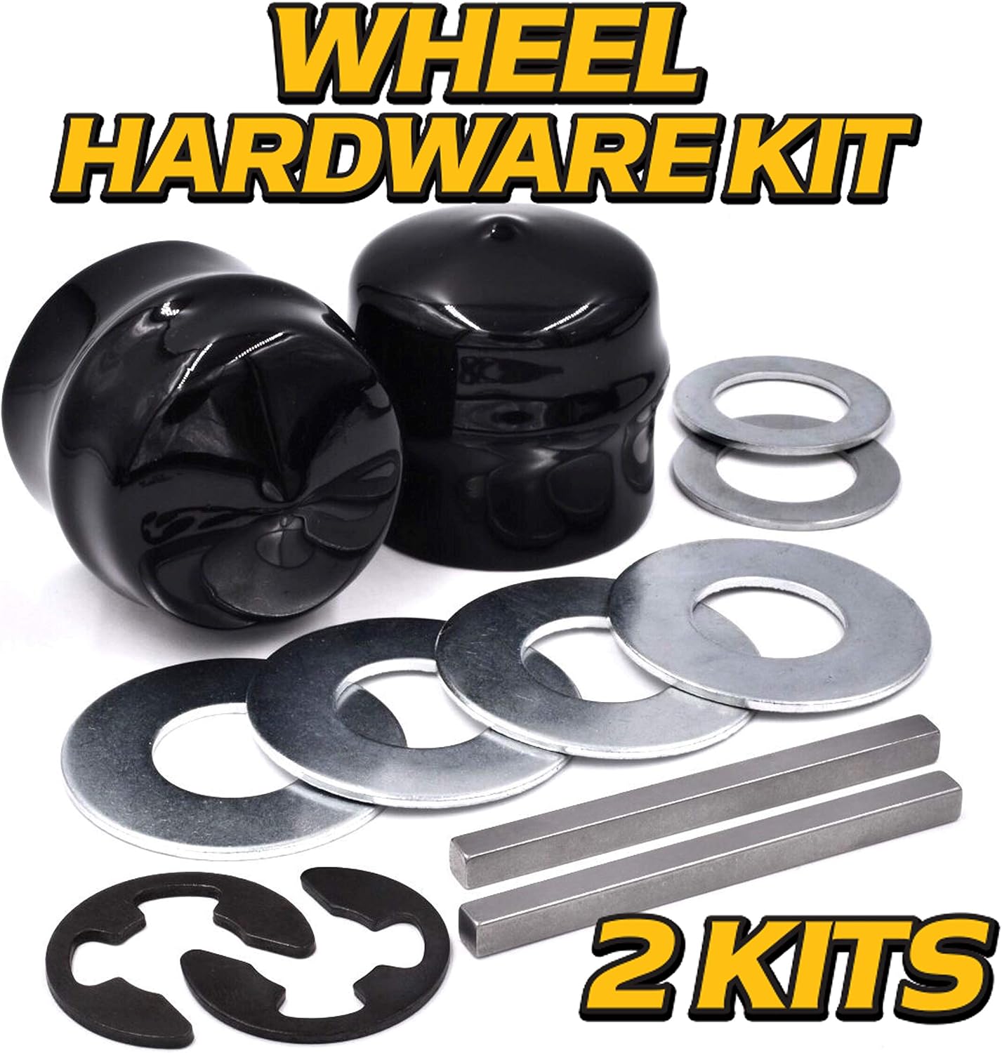 HD Switch Rear Wheel Axle Key & Hardware Kit 812000060 532121749 532121748 532186211 532104757 186211 121749 121748 186211x fits Husqvarna Craftsman Poulan Weed Eater White Jonsered AYP Tuff Torq K46