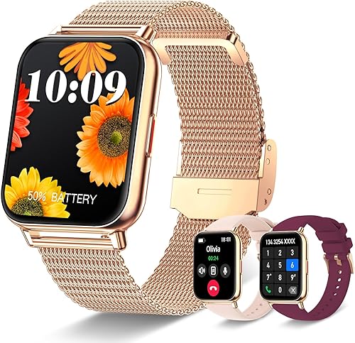 Miniatura 1 de Iaret Reloj inteligente (respuestahacer llamadas), relojes inteligentes de 1.85 pulgadas para mujer con 100 modos deportivos, rastreador de