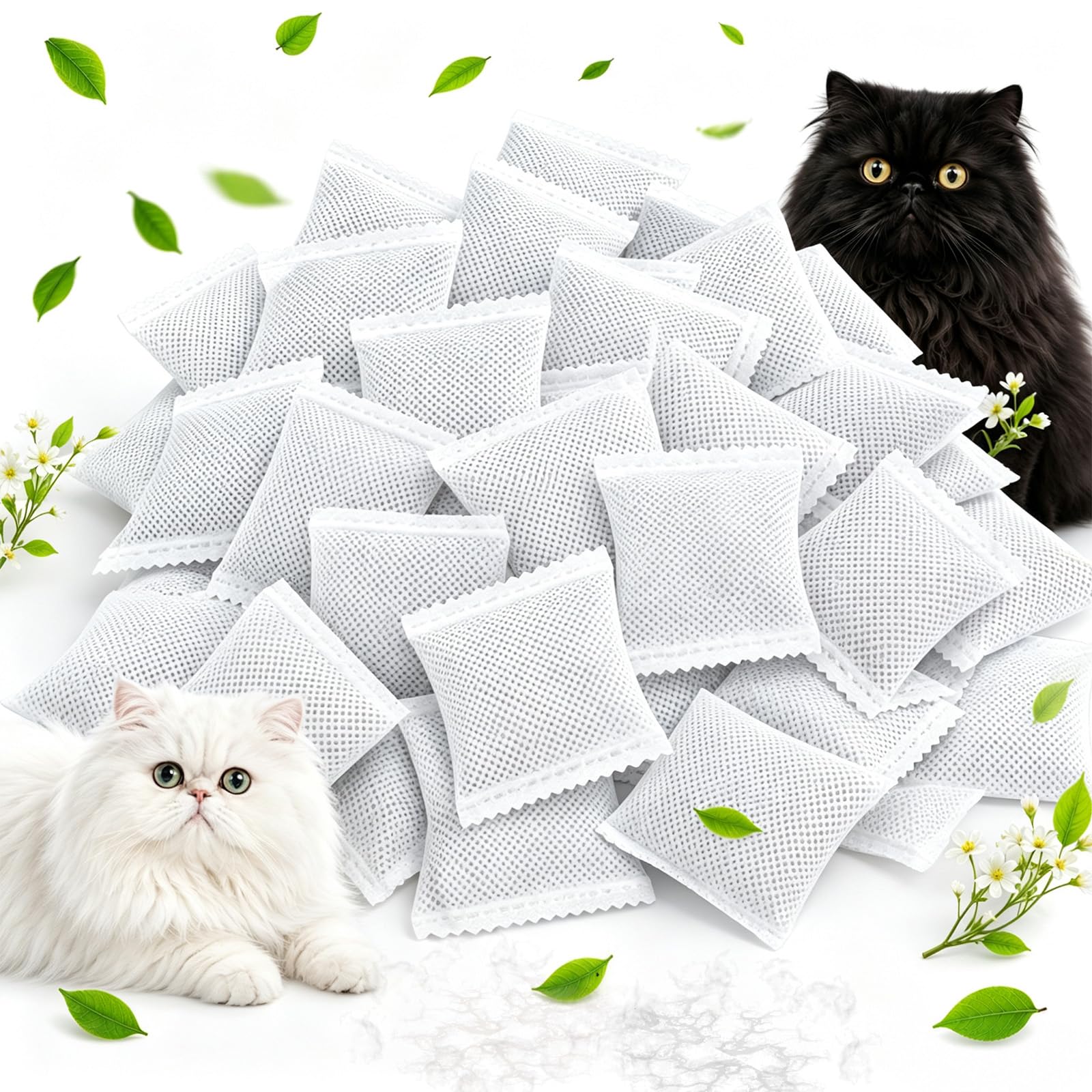 Avvchuy 100PCS Universal Odor Eliminator for Hooded Cat Litter Box, Cat Litter Freshener & Deodorizer, Activated Charcoal Filters for Litter Tray Odour Control
