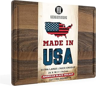 Virginia Boys Kitchens - Made in USA - Extra Large Walnut Wood Cutting B...
