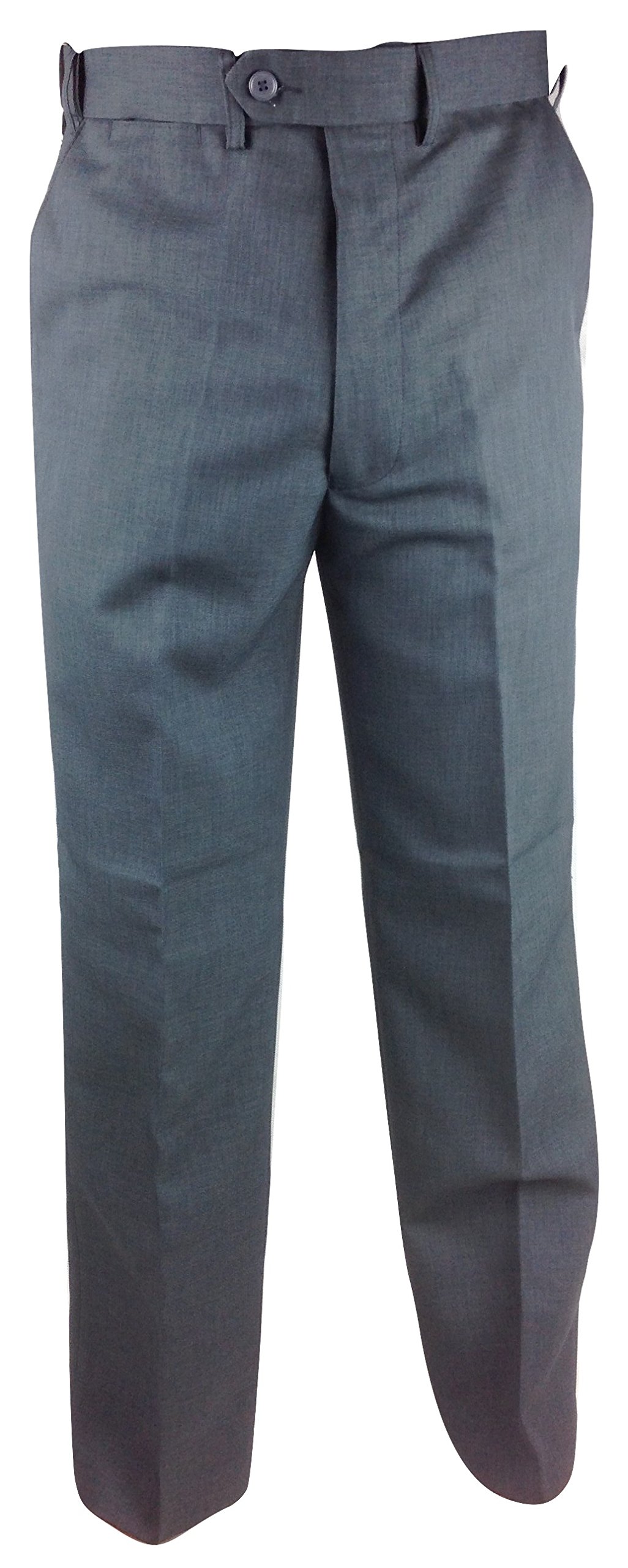 Carabou Mens Plain Front Self Adjusting Waist Travel Trousers Waist 32 – 48 Leg 27 29 31 Comfort Expand a Band Travel Pant Bottom Formal Casual Navy Grey Sage Sky Beige Brown Light Slacks