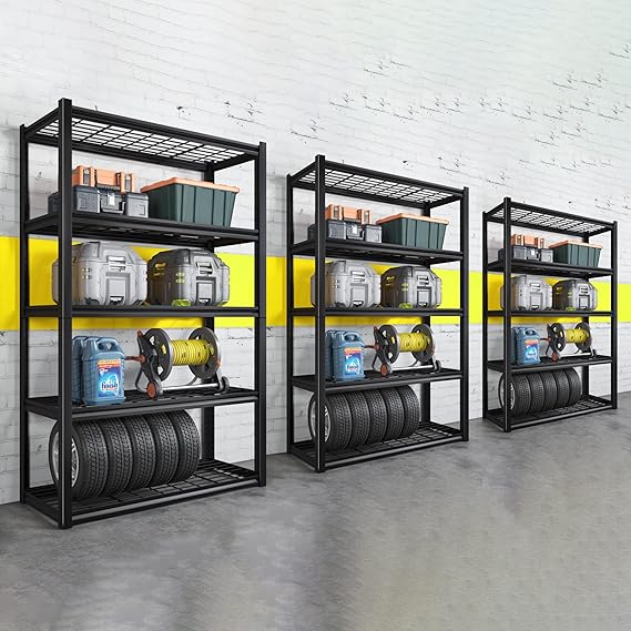 REIBII Storage Shelves Heavy Duty Shelving Load 2000Lbs