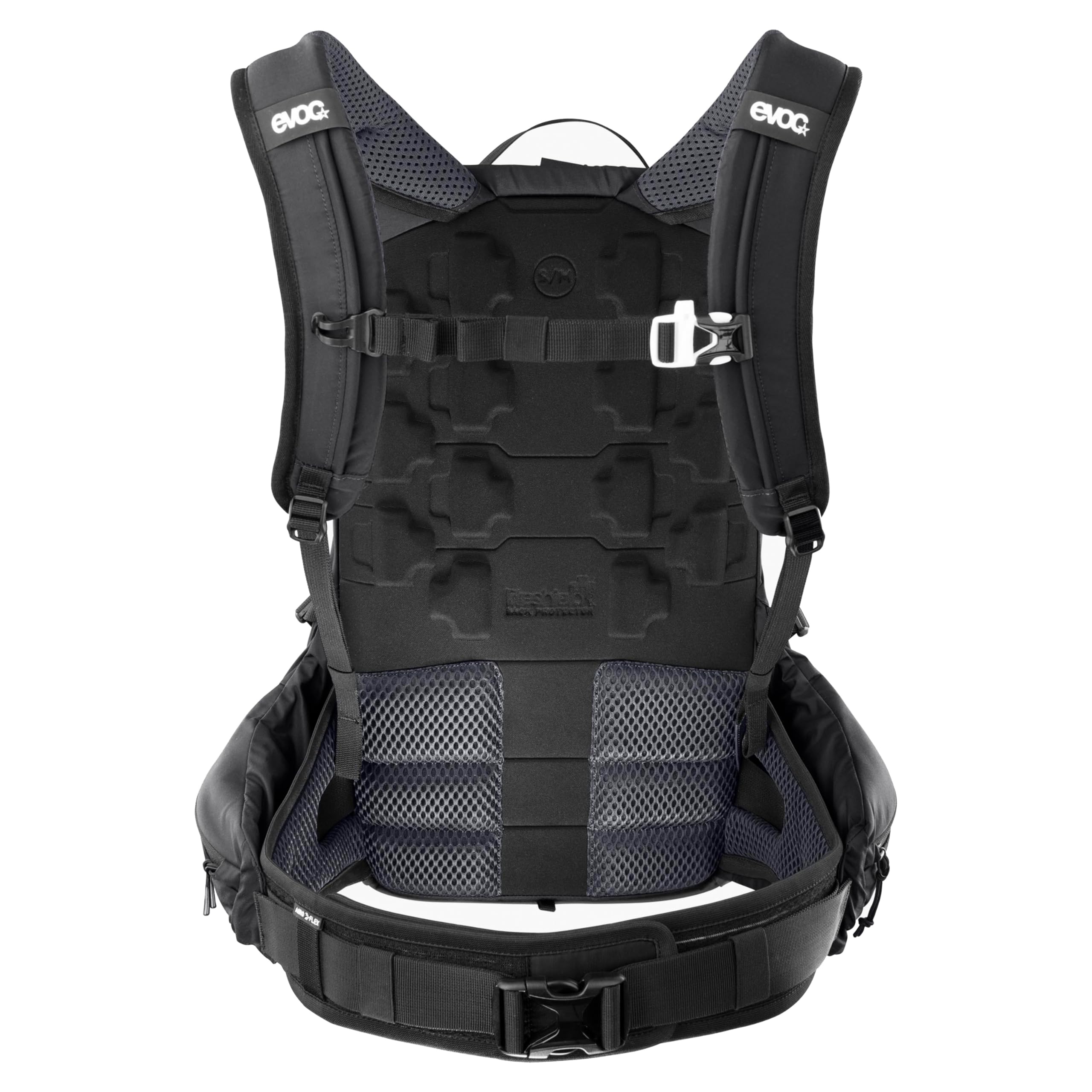 EVOC TRAIL PRO BLACKLINE 16 Sac à dos de protection (sac à dos léger avec protection dorsale, compartiment pour poche à eau inclus, ajustement optimal, L/XL), Noir