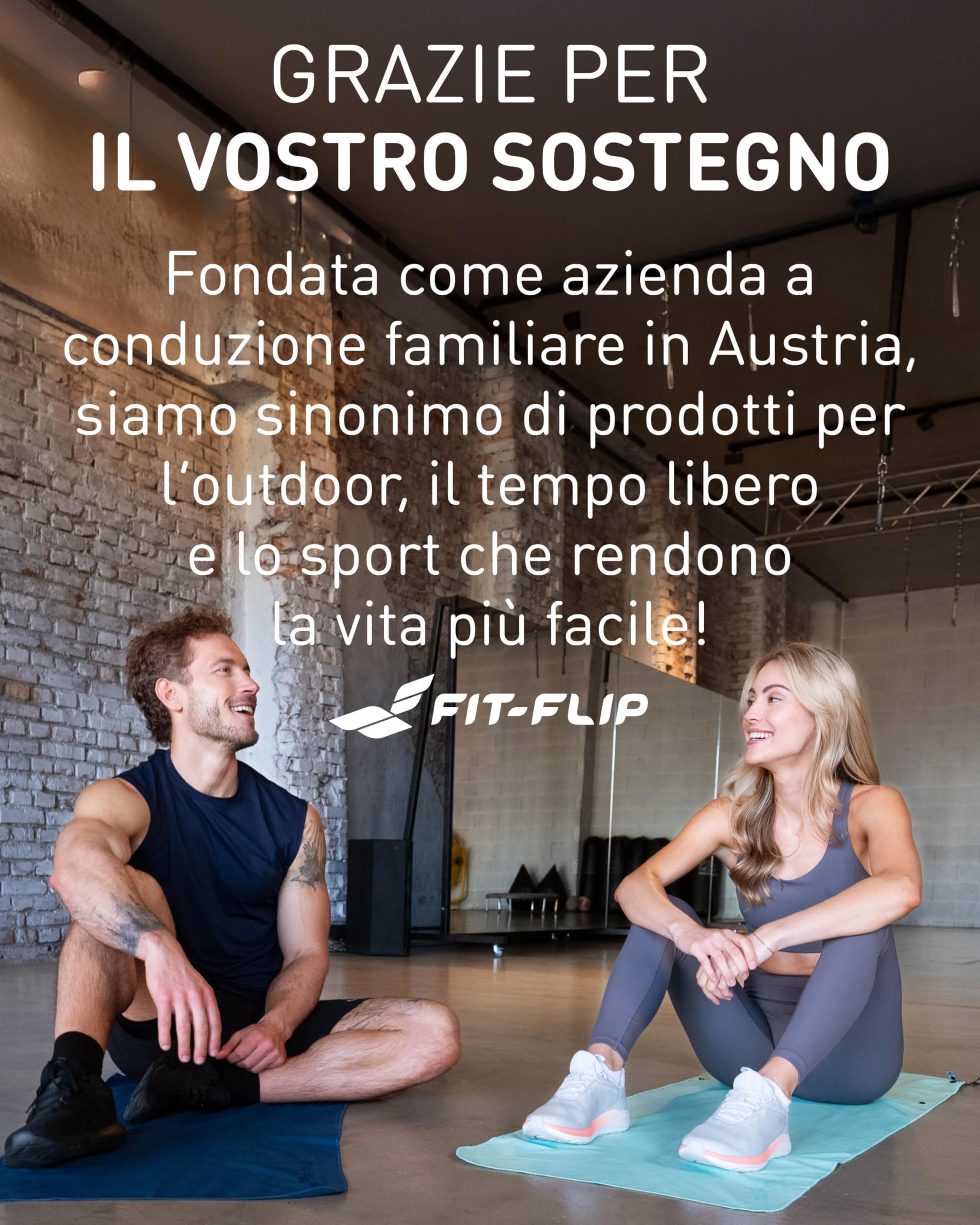 Fit-Flip Asciugamano Sportivo con Scomparto a Cerniera e Clip Magnetica - Telo in Microfibra - Compatto e ad Asciugatura Rapida - Accessori da Palestra uome e Donna