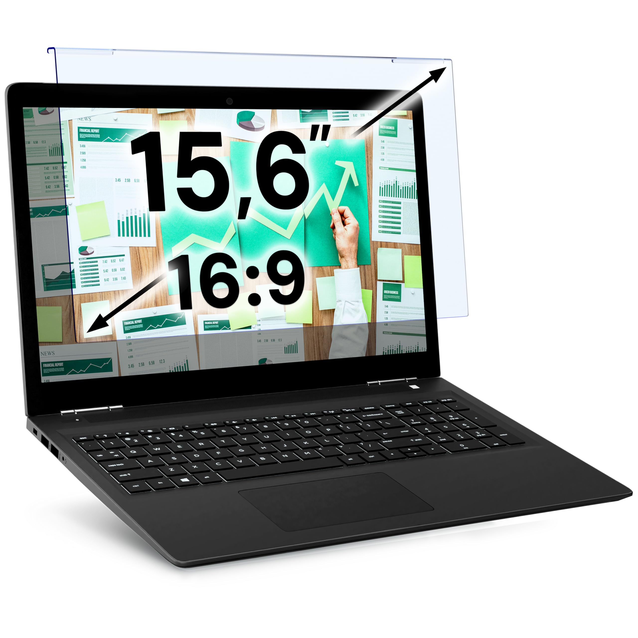 Pellicola protettiva per schermo con blocco della luce blu per PC portatili da 15,6 pollici diagonale LED per PC portatile anti-UV Protezione degli occhi - L 14,4 "X H 8,9"