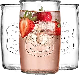 Glaver's Drinking Glasses Set of 4, Vintage Italian Style – Elegant 20 O...