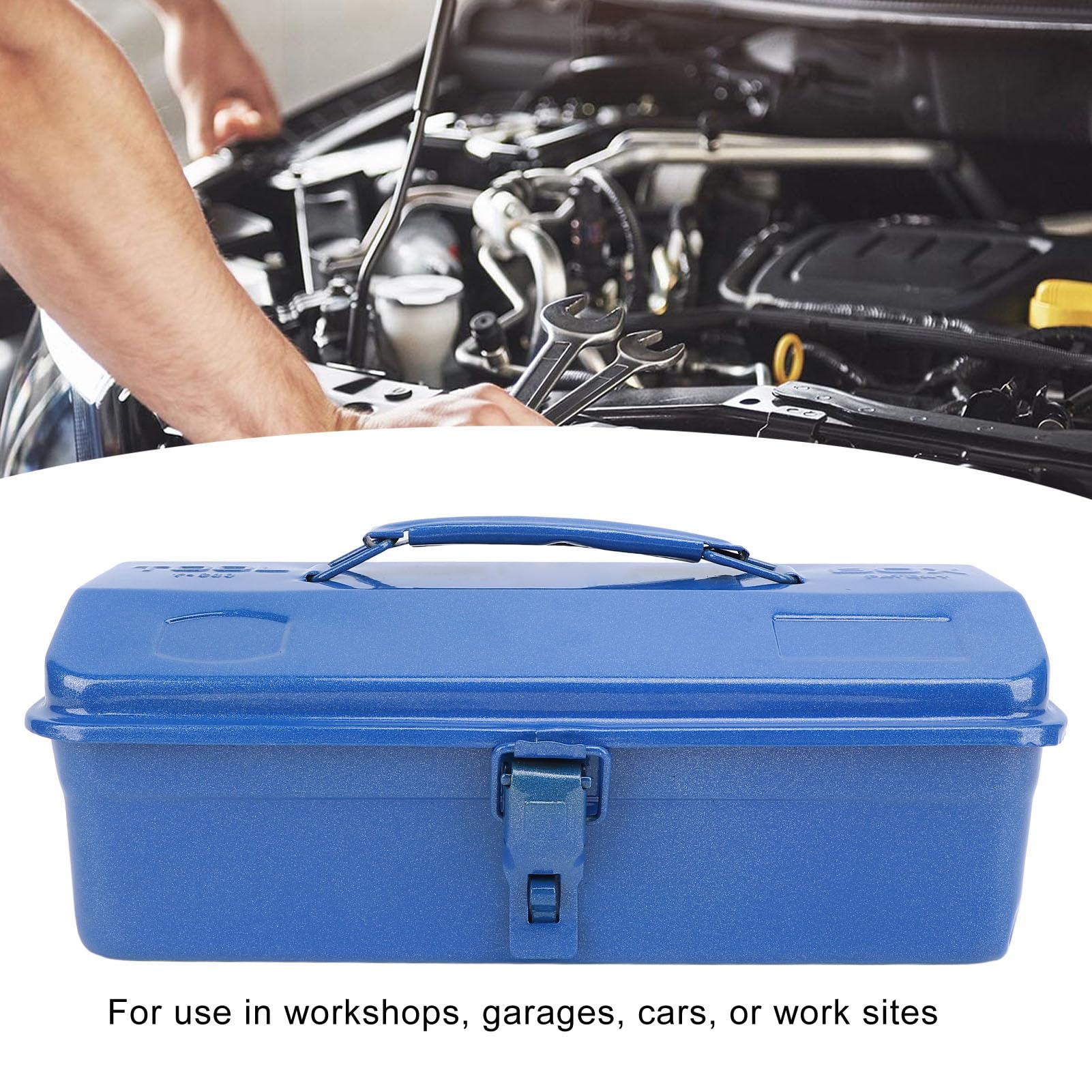 Blue 280 Toolbox Construction in metallo pesante e carico ad alto carico organizzatore di stoccaggio degli strumenti sicuro per seminari, garage, auto o sito di lavoro Cassetta (Caja de herramientas