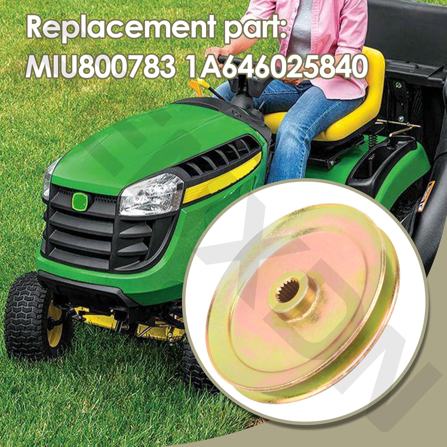 MIU800783 Transmission Pump Drive Pulley for Joh-n Deere X300 X330 X354 X370 Lawn Tractors - Replace 1A646025840