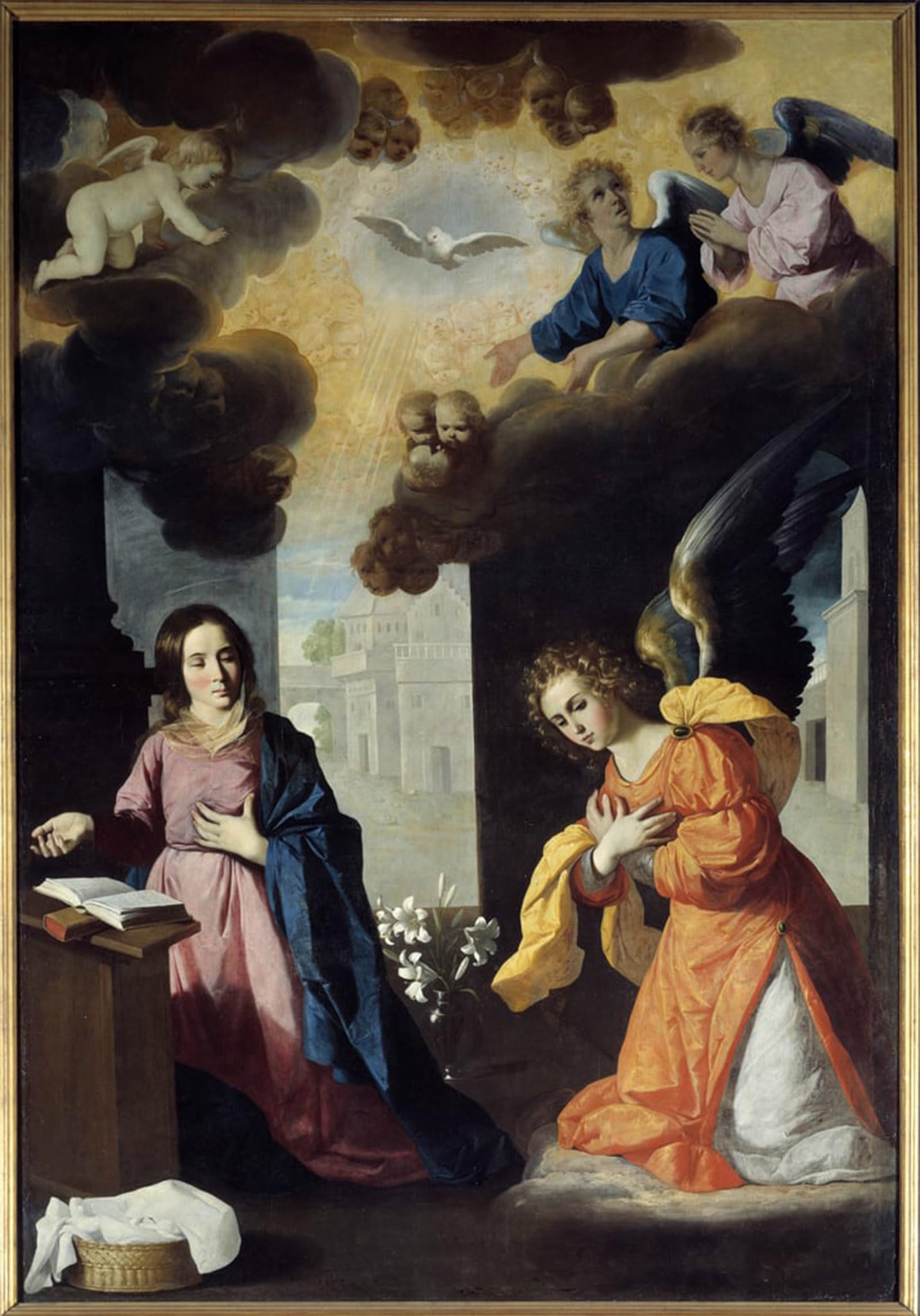 SERENDIPITP Vintage Picture Print on Canvas Wall Art Poster the Annunciation Painting by Francisco De Zurbaran Artwork Print Poster for Wall Decor 60x90cm