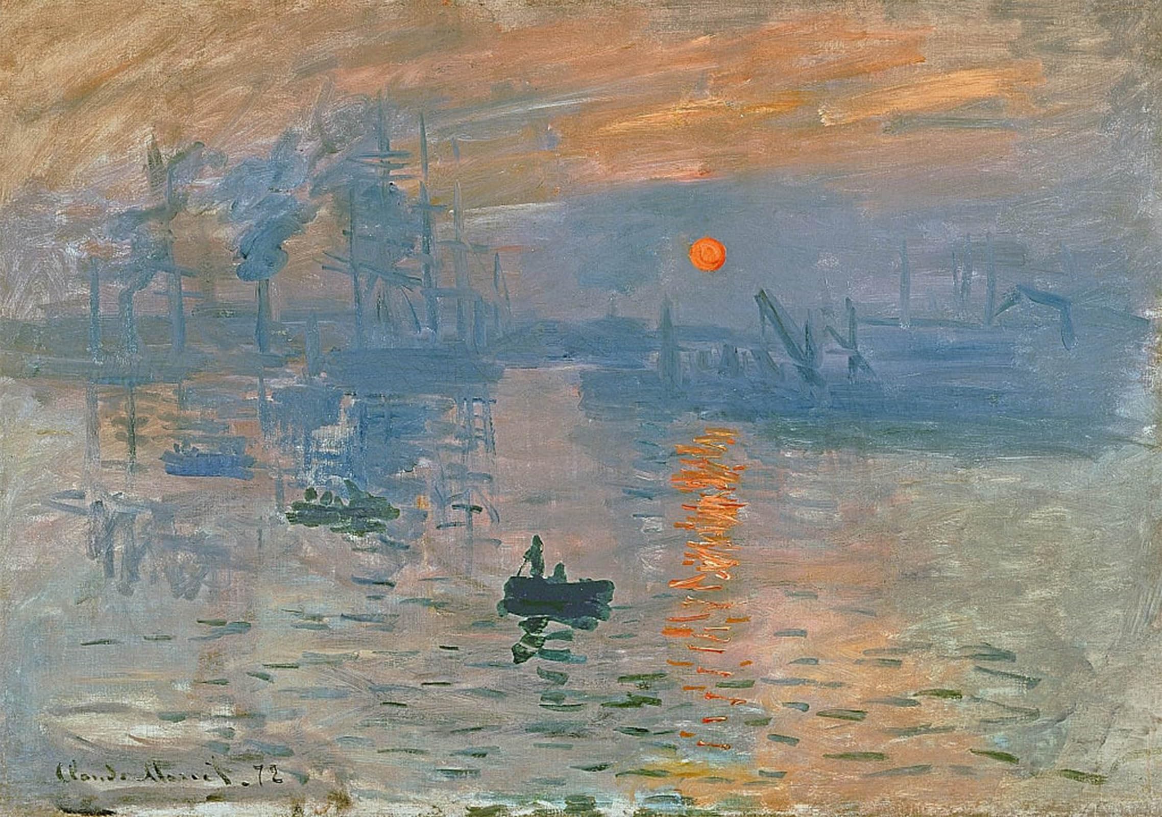 ARTXLXXBN Famous Print Painting Colorful Art Print Impression Sunrise Impression Soleil Levant by Claude Monet Canvas Art Decorations for Home Decor 60x90cm