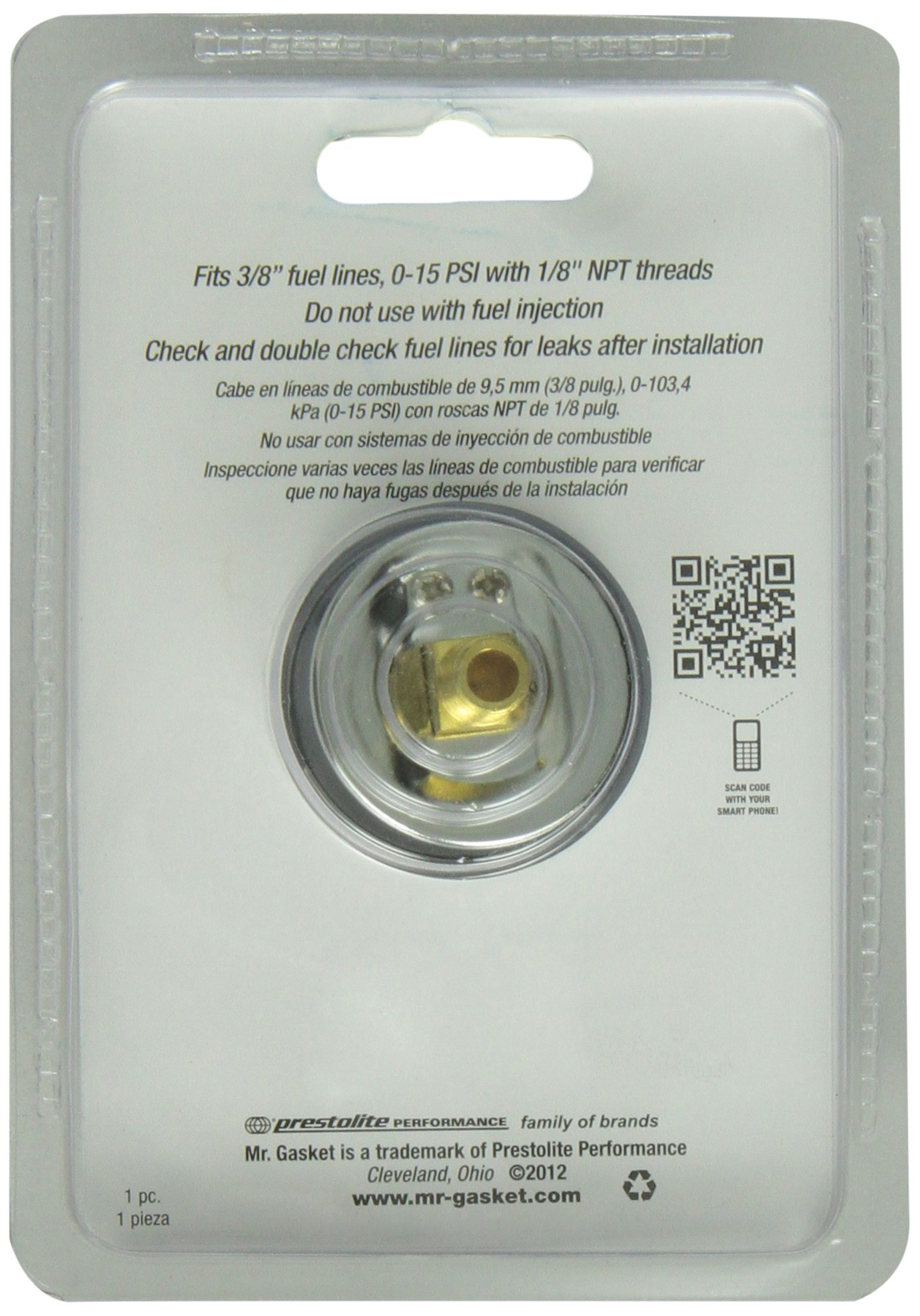 Mr. Gasket Fuel Pressure Gauge 0-15
