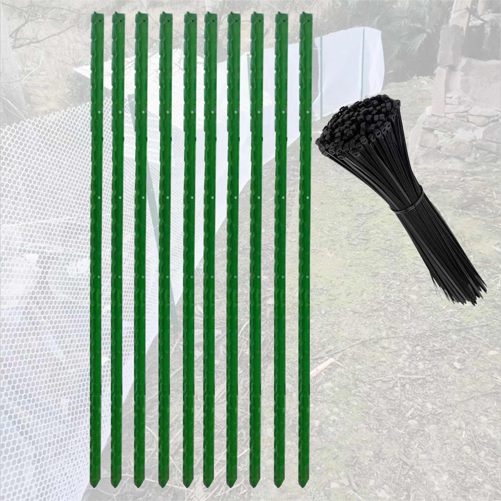 Pali per recinzioni in ferro All'aperto Pali Protettivi per Recinzioni, Pilastri In Ghisa Verde per Giardini/Prati/Fattorie/Pazienti Recinzione, Design con Fondo A Spuntoni Pilastro Triangolare (C