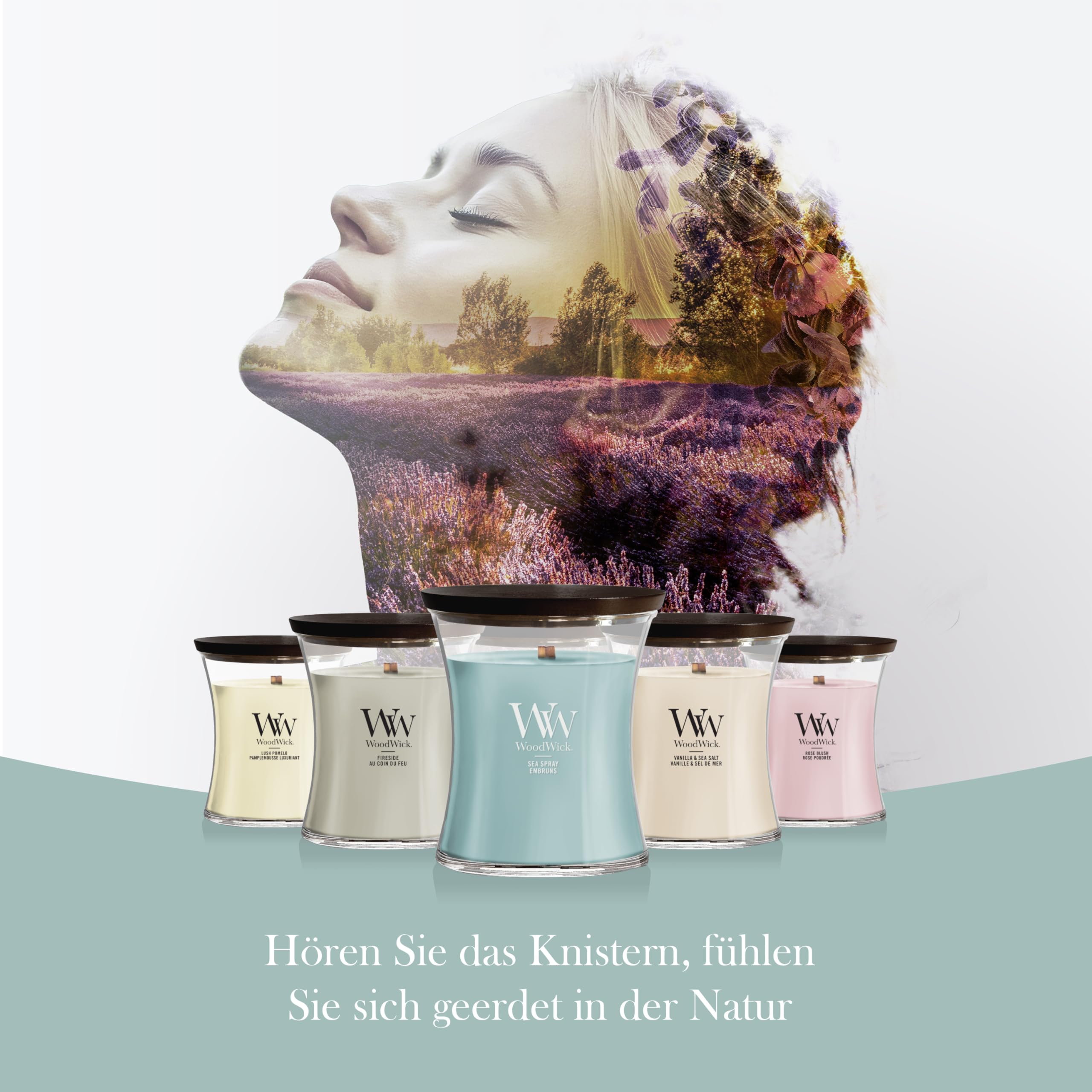WoodWick Duftkerze | Mittlere Hourglass-Kerze | Sea Spray | Perfekte Geschenke für Frauen