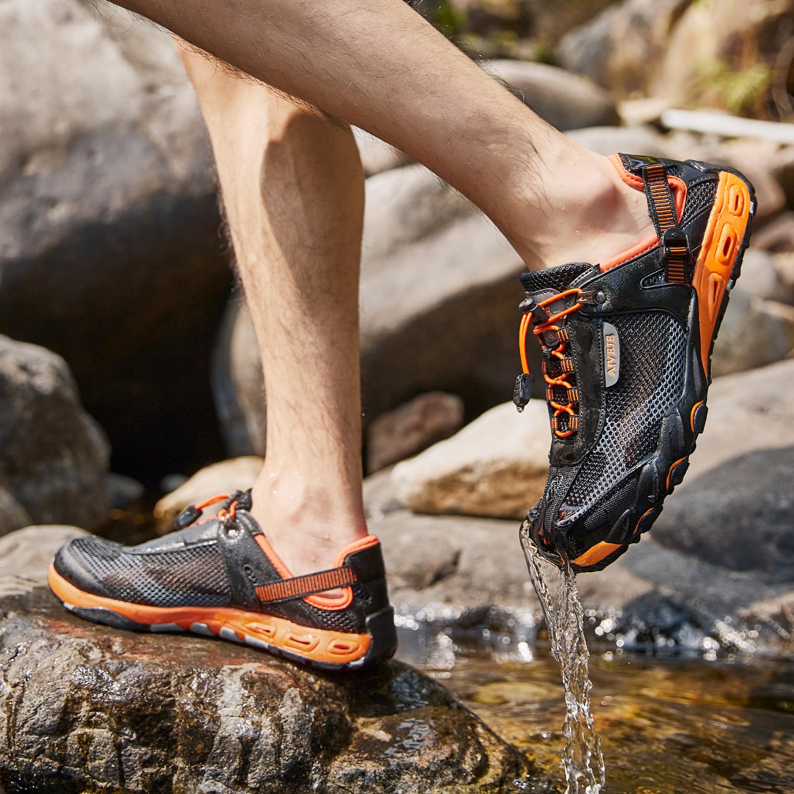 Zapatos de agua anfibios para hombre, sandalias de agua atléticas de verano, puntera cerrada, tenis acuáticos
