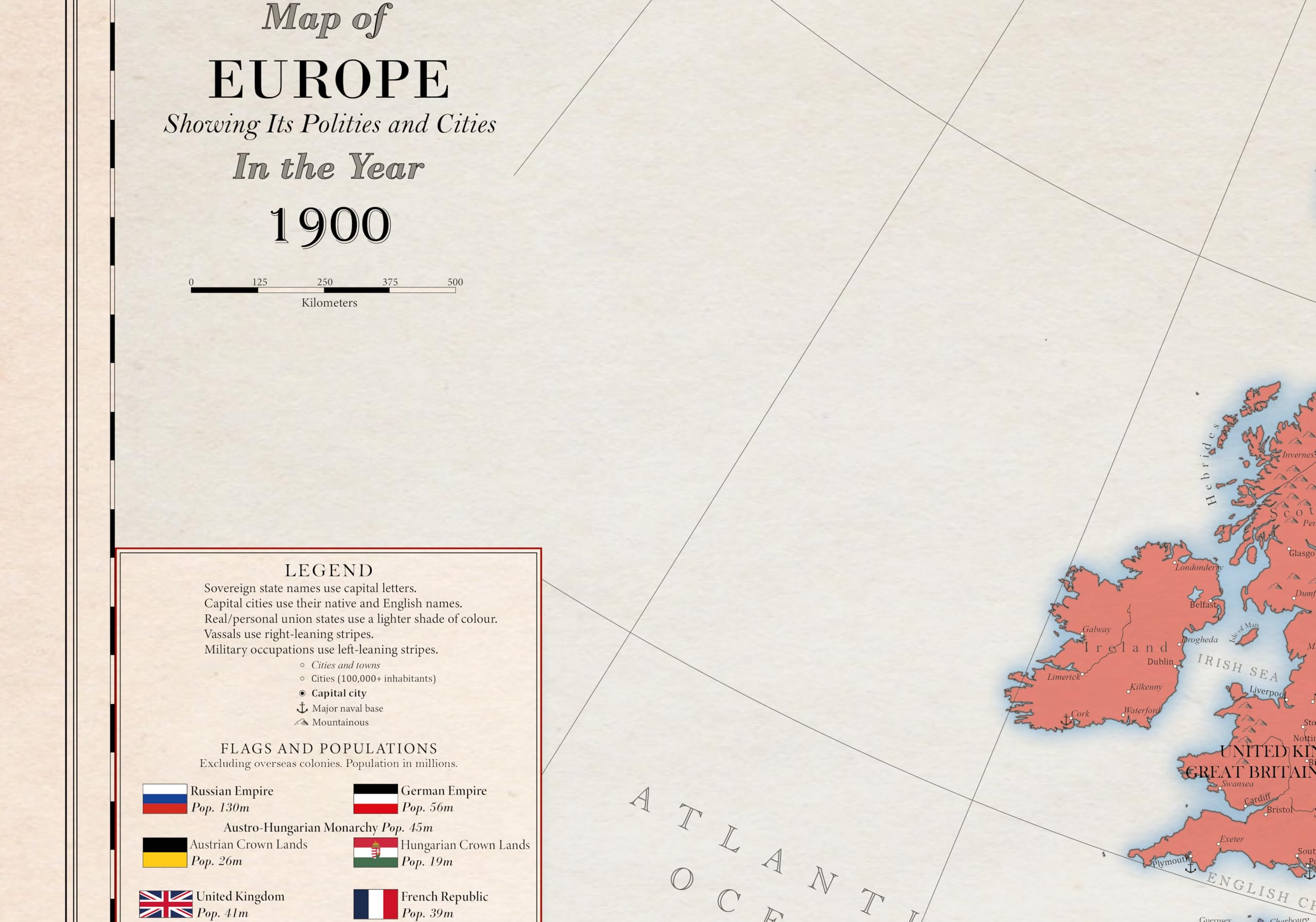 Europa 1900, Mapa Histórico (100x70cm)