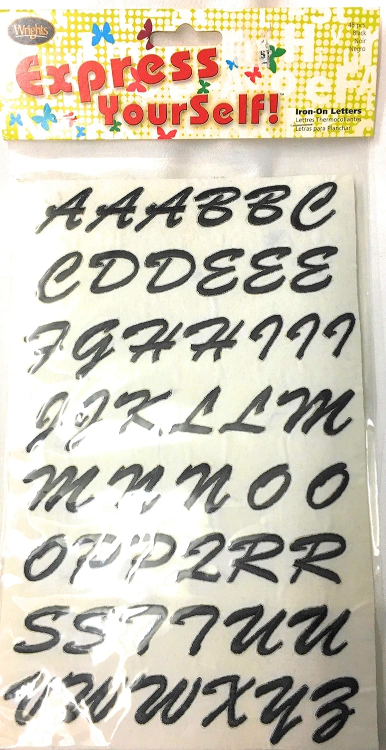Wrights Black Iron On Letters Express Yourself Transfer 1'' Buy