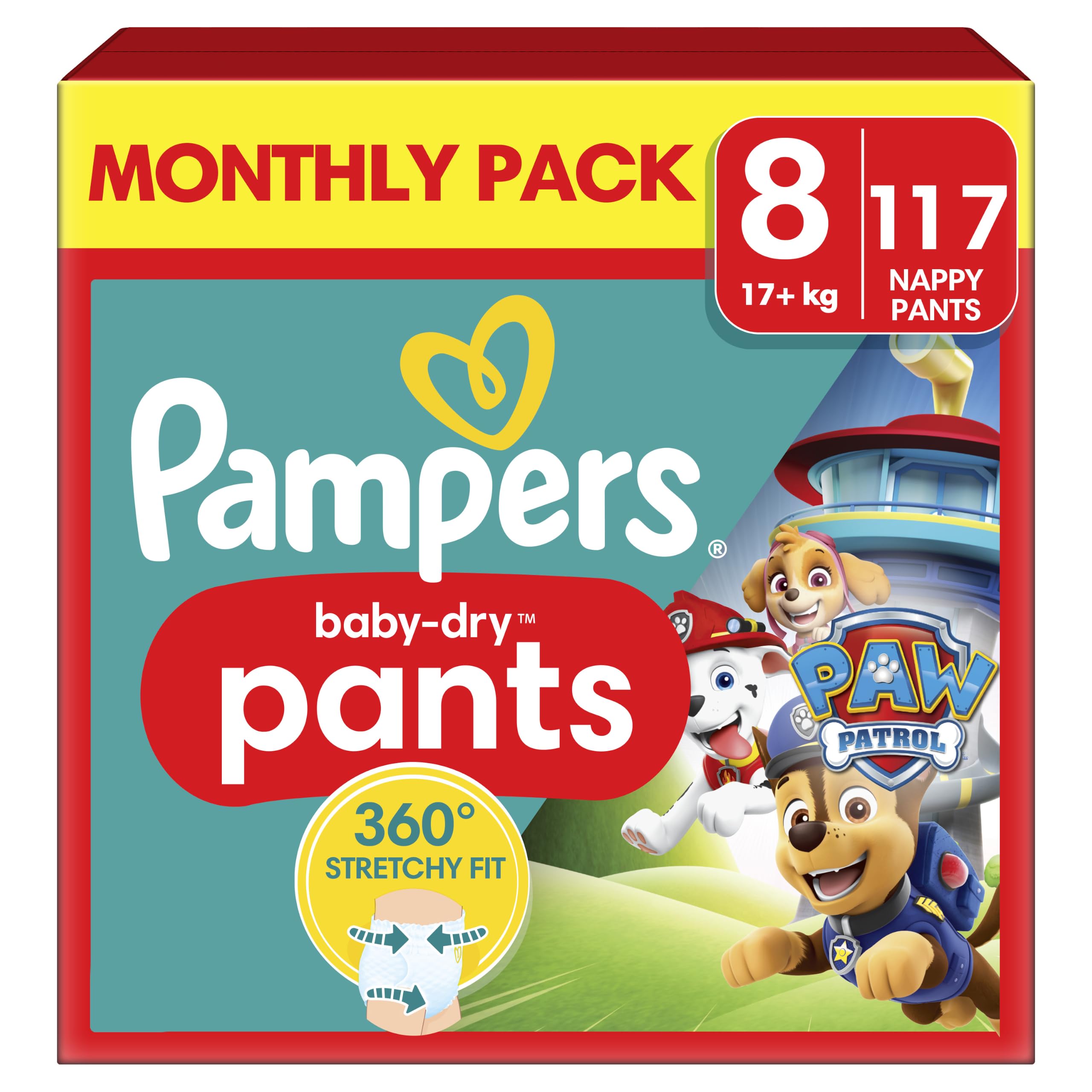 Pampers Baby-Dry Paw Patrol Nappy Pants, Size 8