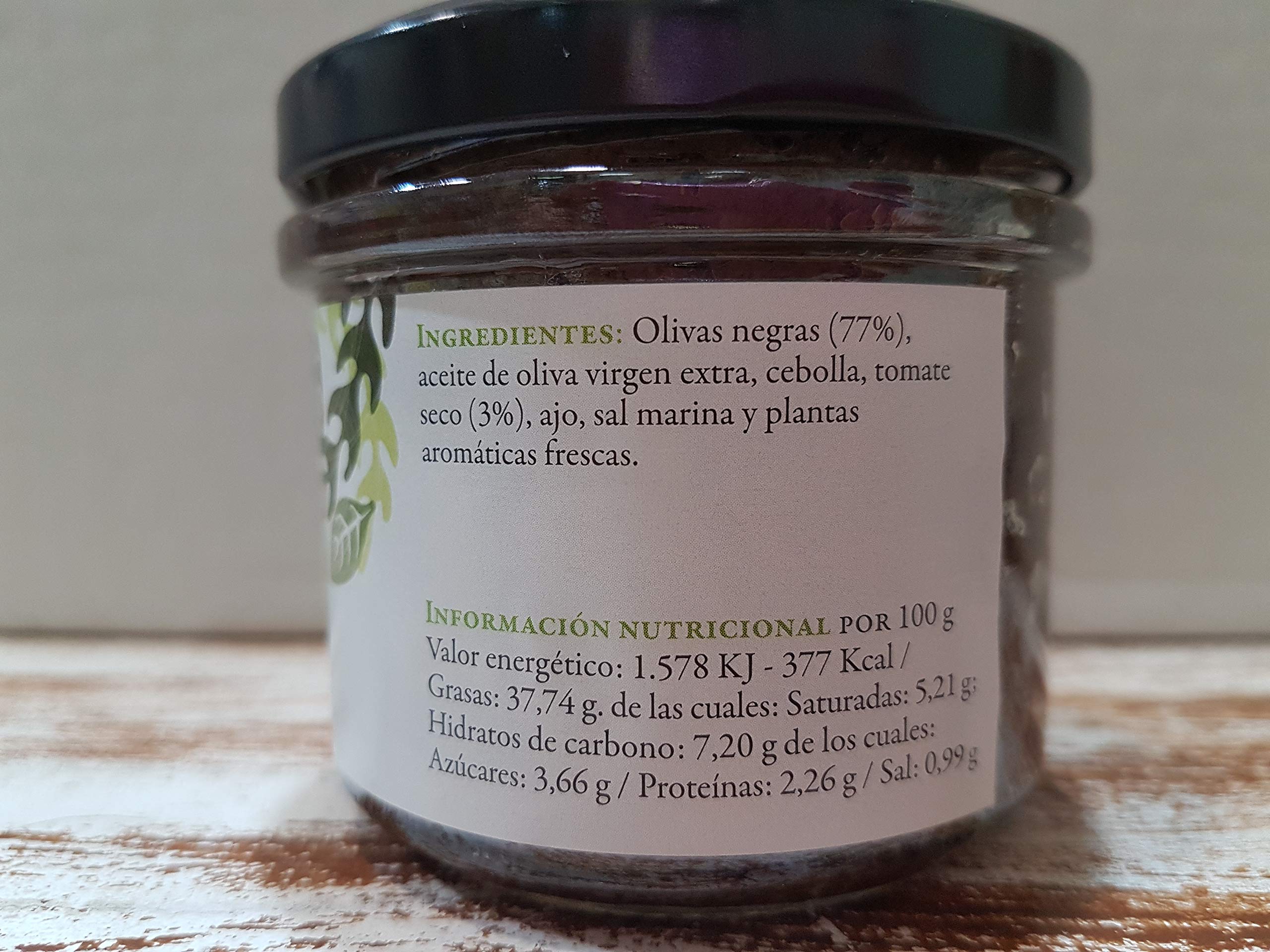 Paté Vegetal de Olivas Negras con Tomate seco